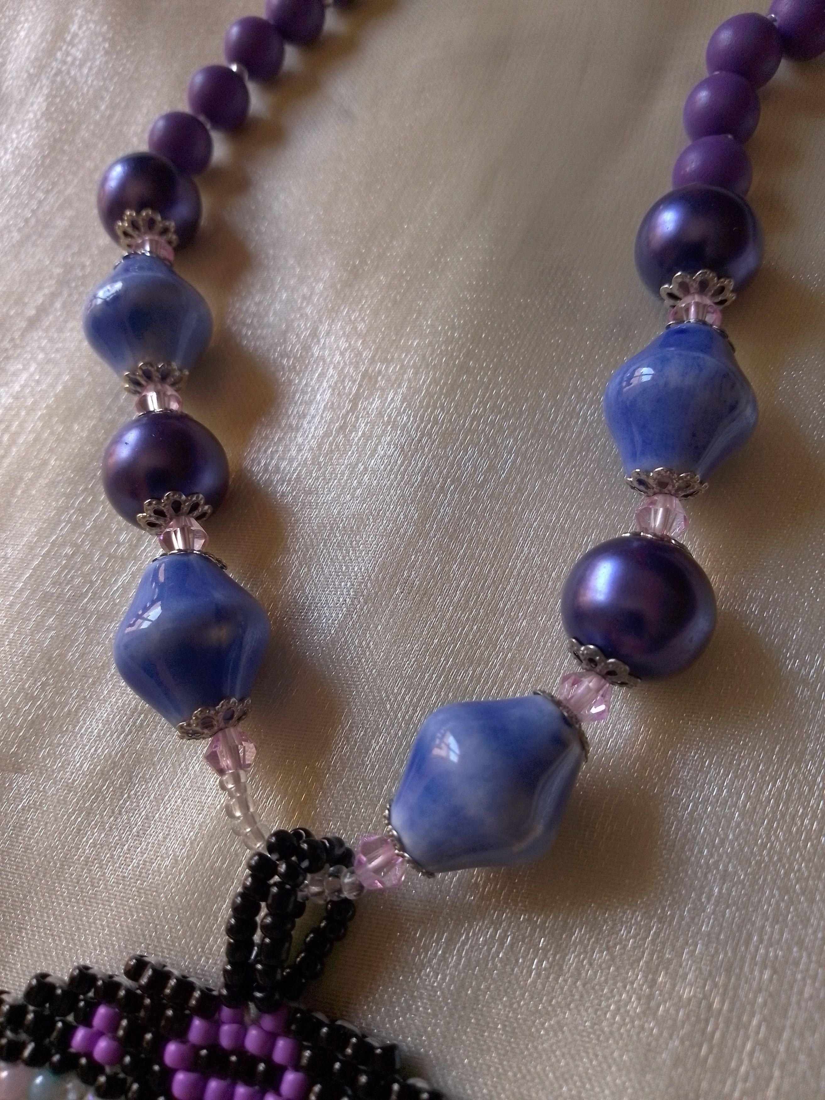 Handmade Necklace Long ceramics Boho beaded 🌲 Tree Size ONE SIZE - 3 Thumbnail