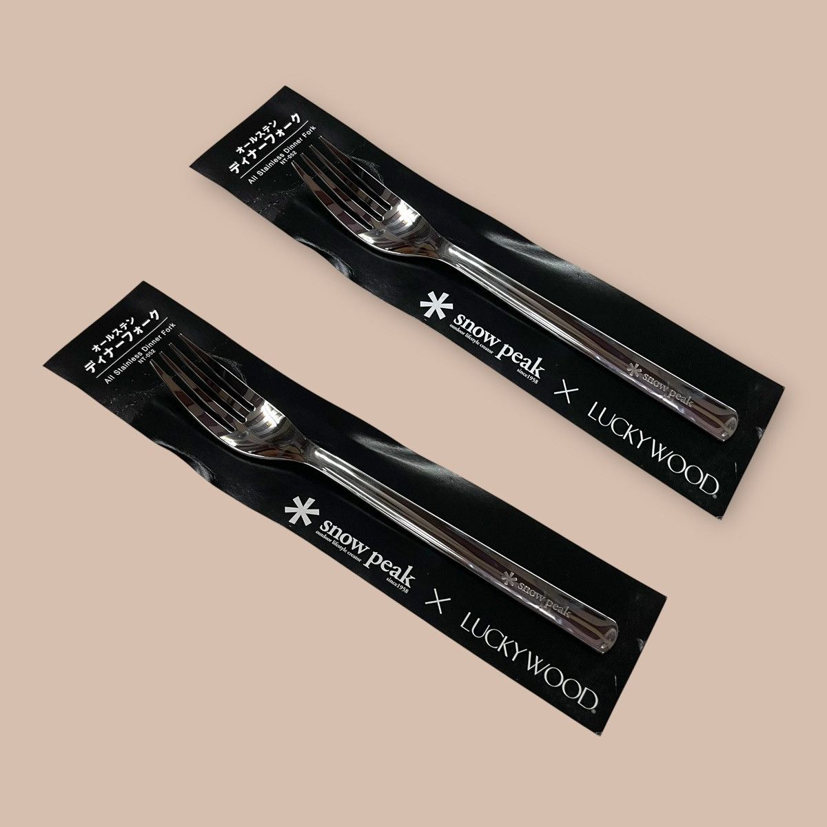 Snow Peak Bundle x2 Snow Peak X LUCKY WOOD All Stainless Dinner Fork Size ONE SIZE - 9 Thumbnail