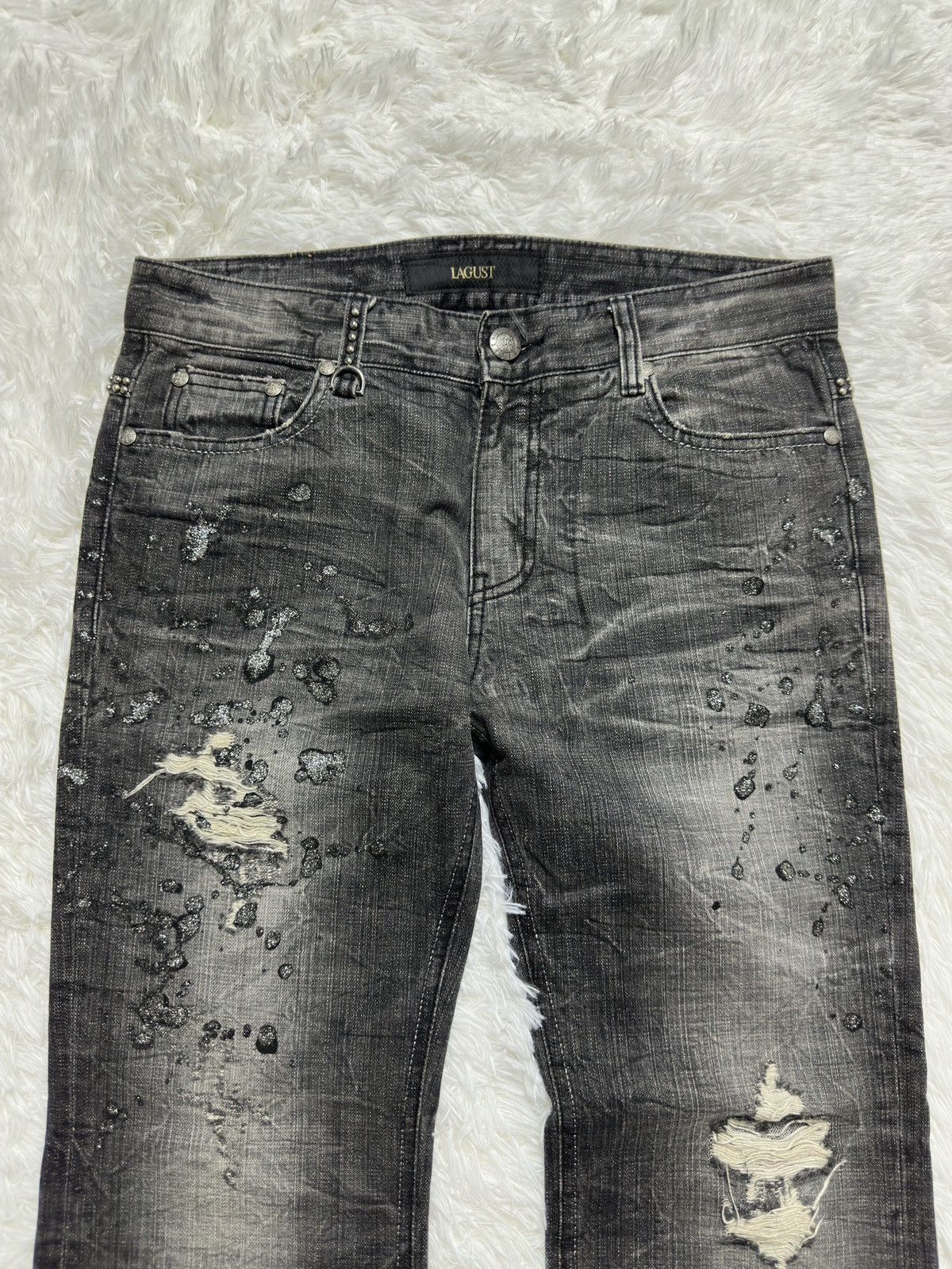 If Six Was Nine 💥rare💥2000s japanese lagust paint splaitter distressed flare Size US 32 / EU 48 - 2 Thumbnail
