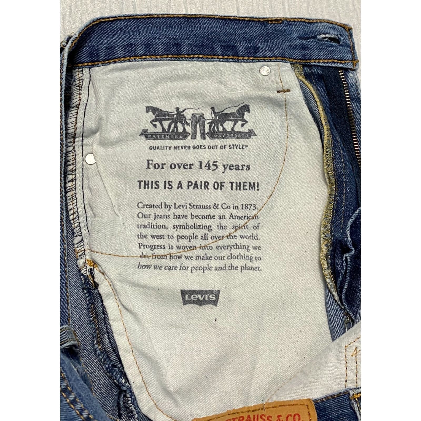 Levi's VINTAGE Levis 550 Relaxed Fit Jeans Mens 34x34 Blue 5-Pocket Denim Cotton Regular Old School USA Size US 34 / EU 50 - 4 Thumbnail