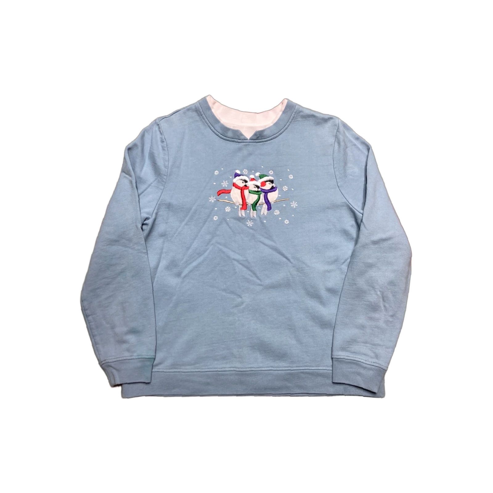 Vintage VINTAGE Sweatshirt Men Medium Blue Christmas Penguins Birds Holiday Crewneck Pullover Snow 20” Pit to Pit 24” Length Size US M / EU 48-50 / 2 - 1 Thumbnail