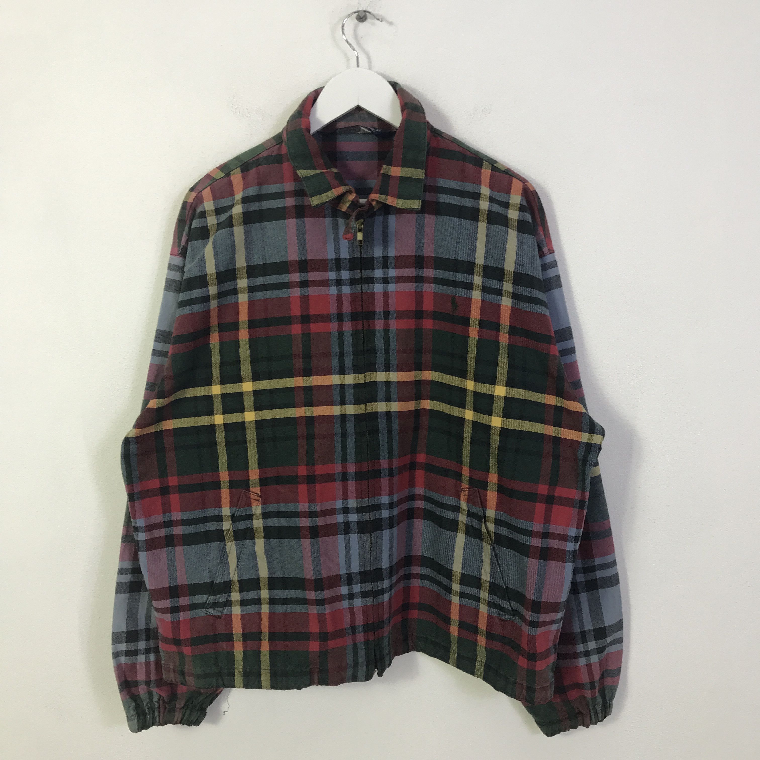 Polo Ralph Lauren Vtg Polo by Ralph Lauren tartan zip jacket K94B3 Size US L / EU 52-54 / 3 - 1 Thumbnail