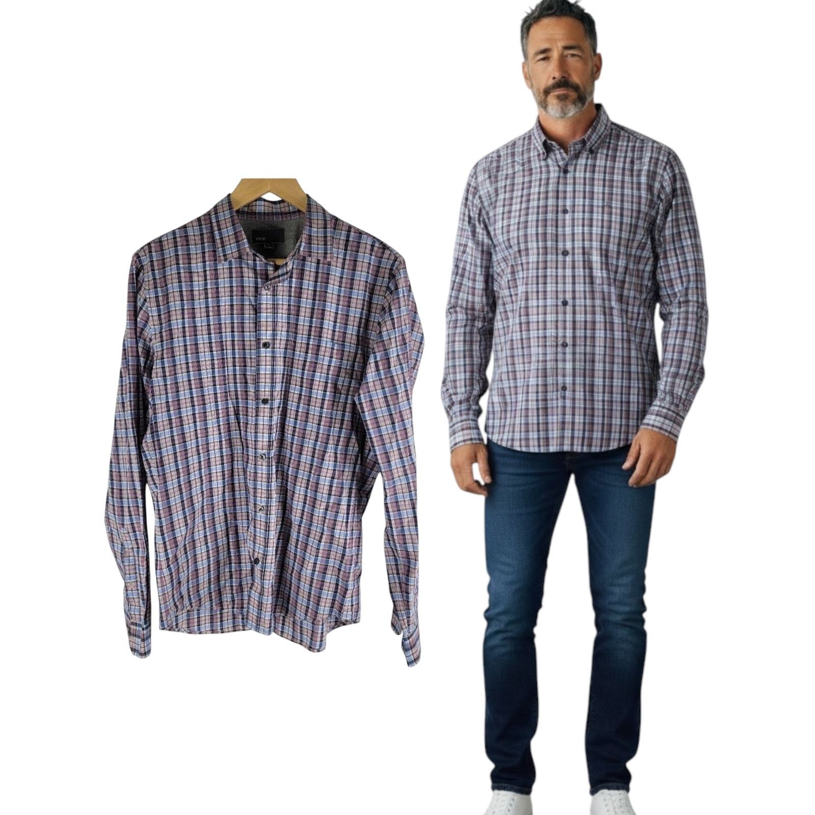Vince Vince long sleeve button up shirt check pattern pockets Size US M / EU 48-50 / 2 - 1 Thumbnail