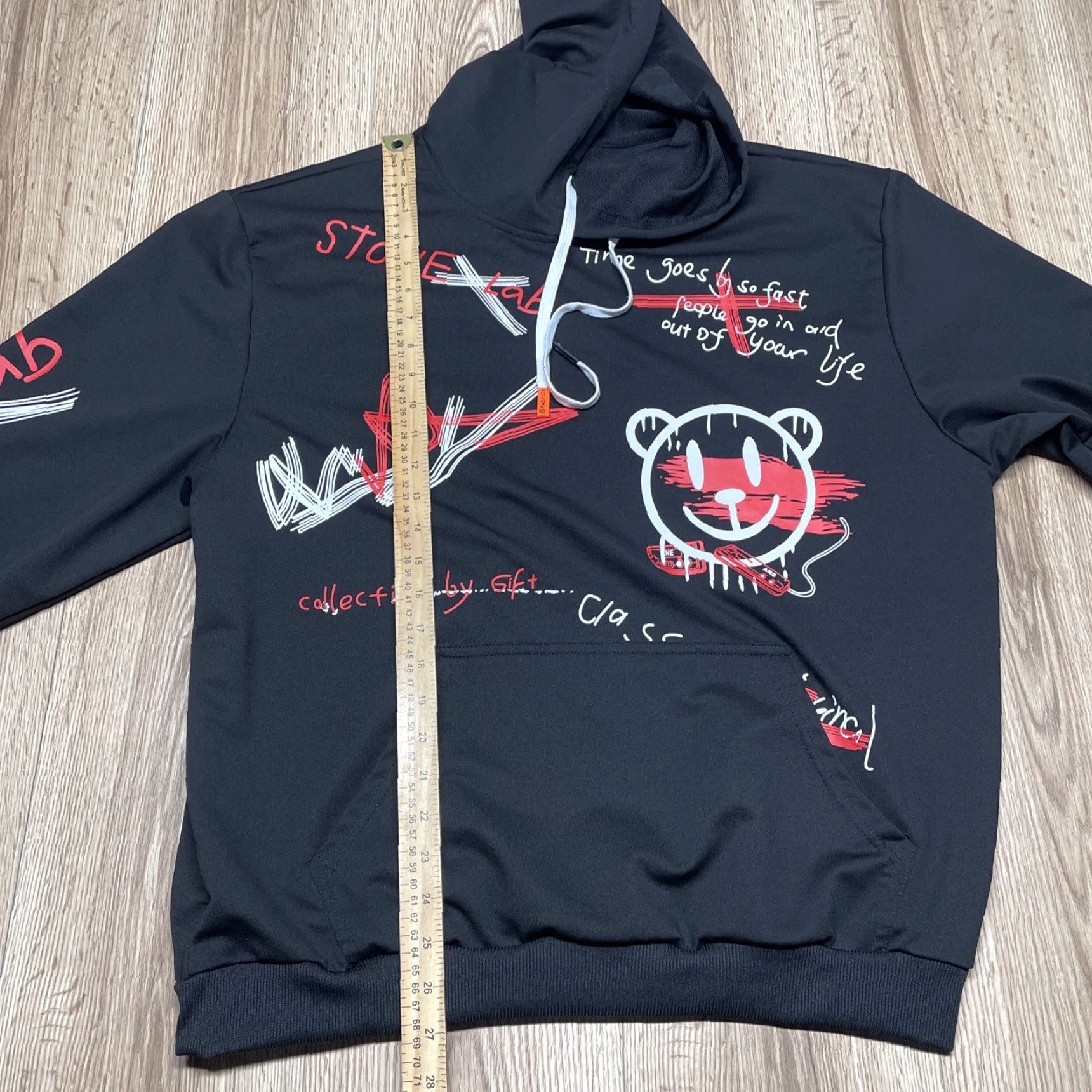 Shein STONE LAB Men's Graphic Pullover Hoodie Sweatshirt Black XL TikTok Size US XL / EU 56 / 4 - 4 Thumbnail