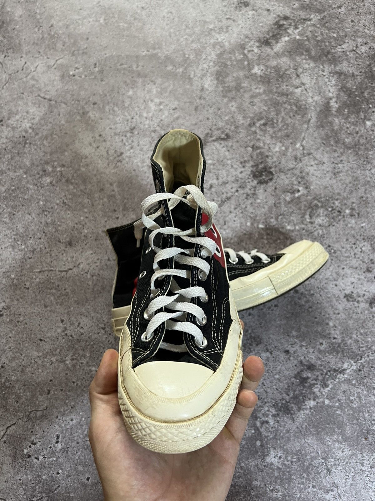 Comme des Garcons Comme Des Garçons Converse High Top Black Heart Used Size US 9 / IT 39 - 3 Thumbnail