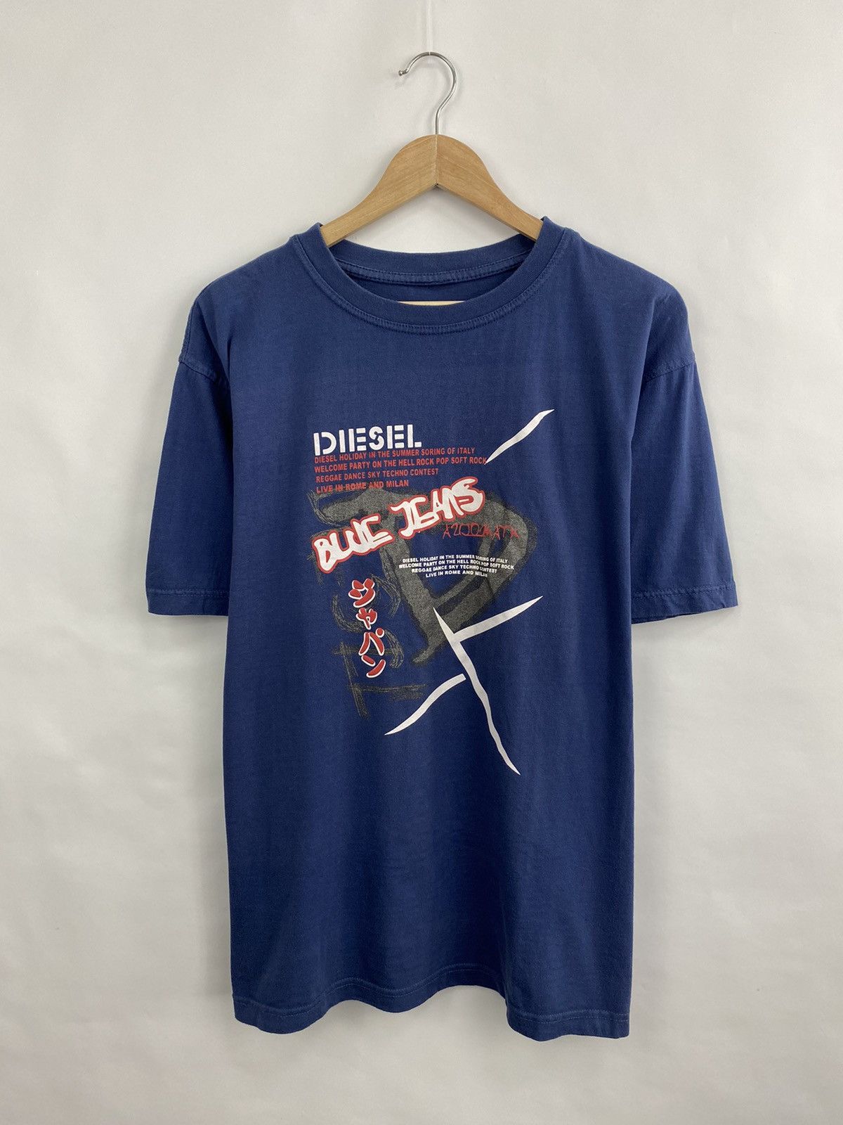 Diesel × Japanese Brand 🇯🇵 Vintage 90s Diesel Japan Big Logo T-Shirt Retro Rare Y2K Size US L / EU 52-54 / 3 - 2 Thumbnail