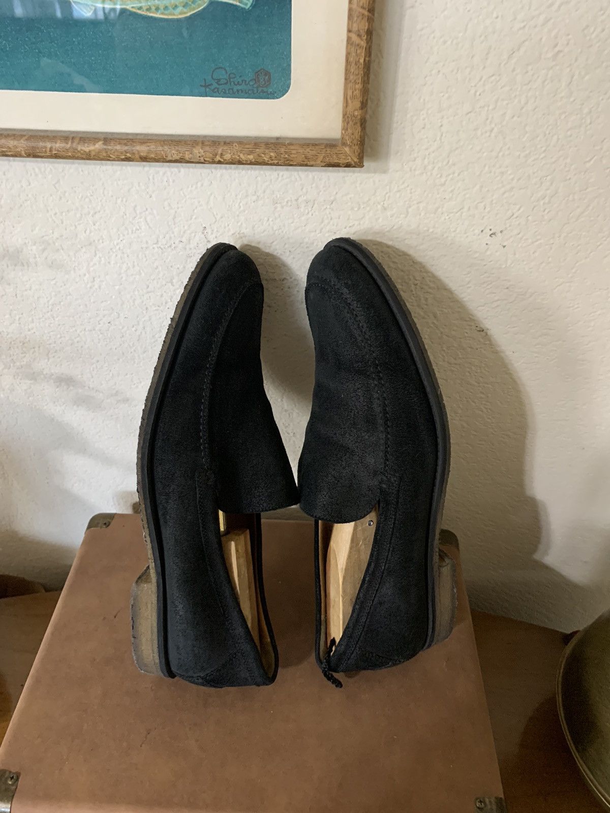 John Varvatos Brushed Suede Dress slip ons Size US 12 / EU 45 - 8 Thumbnail