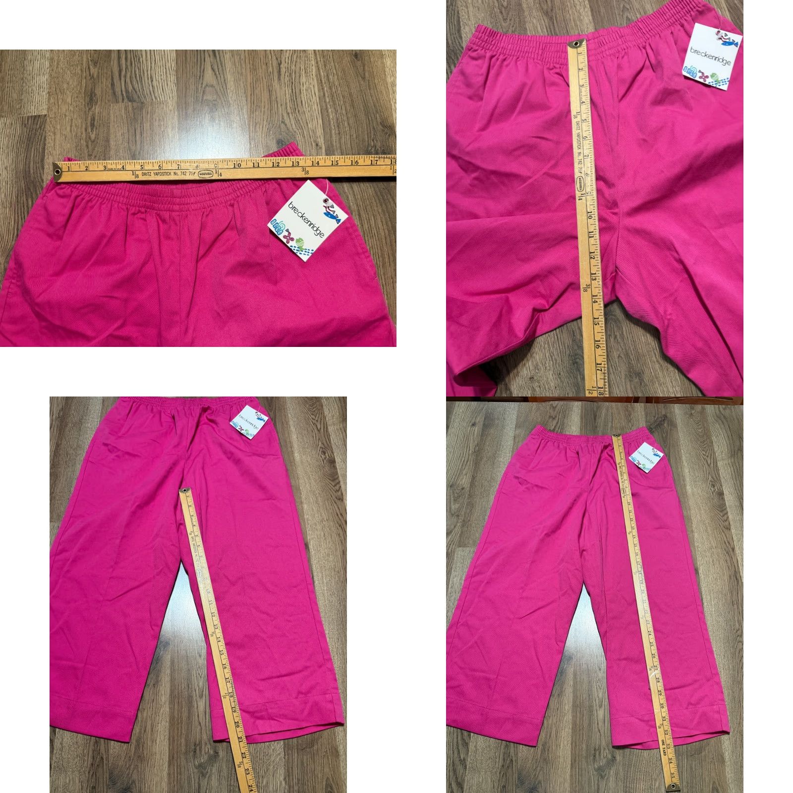 Vintage Breckenridge Pants Women’s 12 Pink Pull On Capris NWT Regular Rise 21 In Inseam 21 in Cotton Blend Straight Style Capris NWT Size 34" / US 12 / IT 48 - 8 Thumbnail