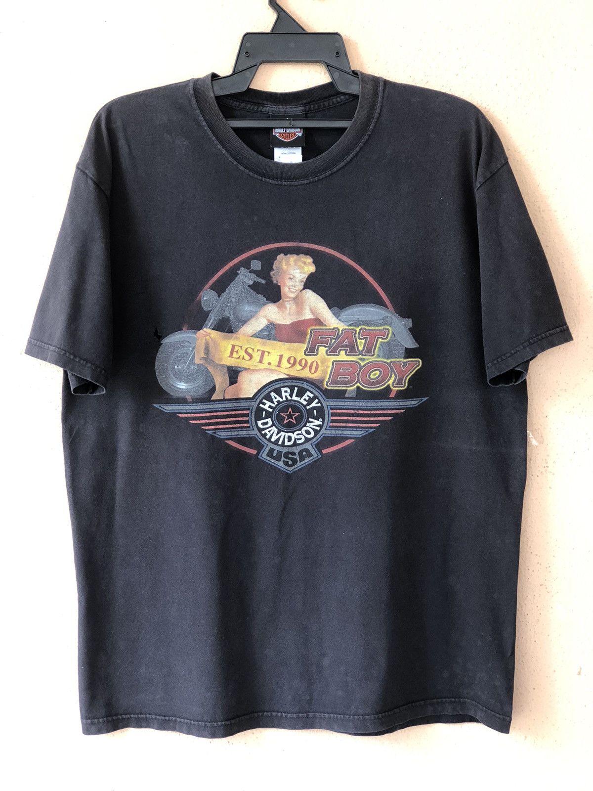 Harley Davidson × Vintage Vintage Harley Davidson Fat Boy Tee Size US L / EU 52-54 / 3 - 1 Thumbnail