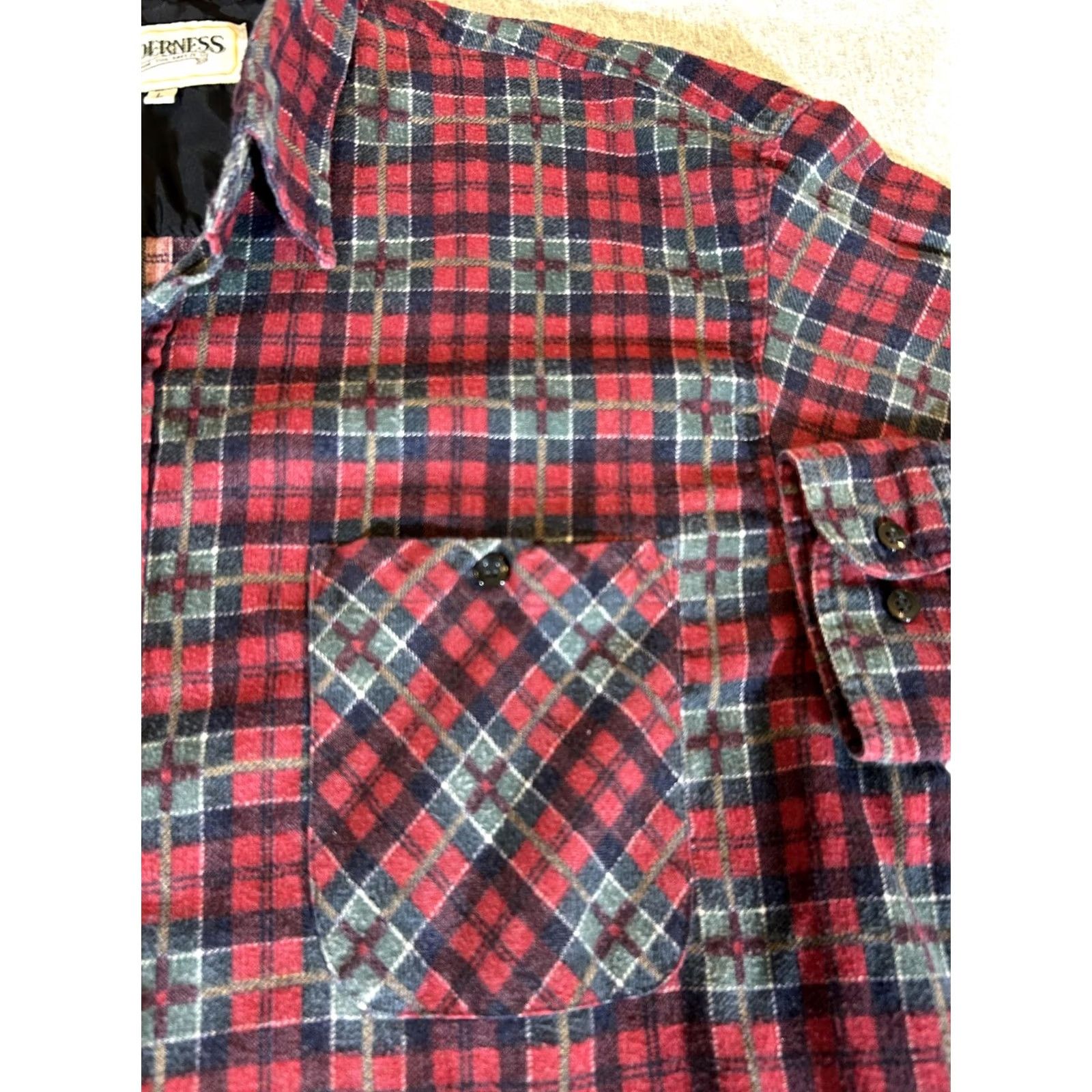Vintage Vintage Wilderness Flannel Shirt Mens Large Plaid Button Long Sleeve Workwear Outdoor 90s Red Cotton Polyester Casual Winter Mens L Plaid Shirt Size US L / EU 52-54 / 3 - 2 Thumbnail