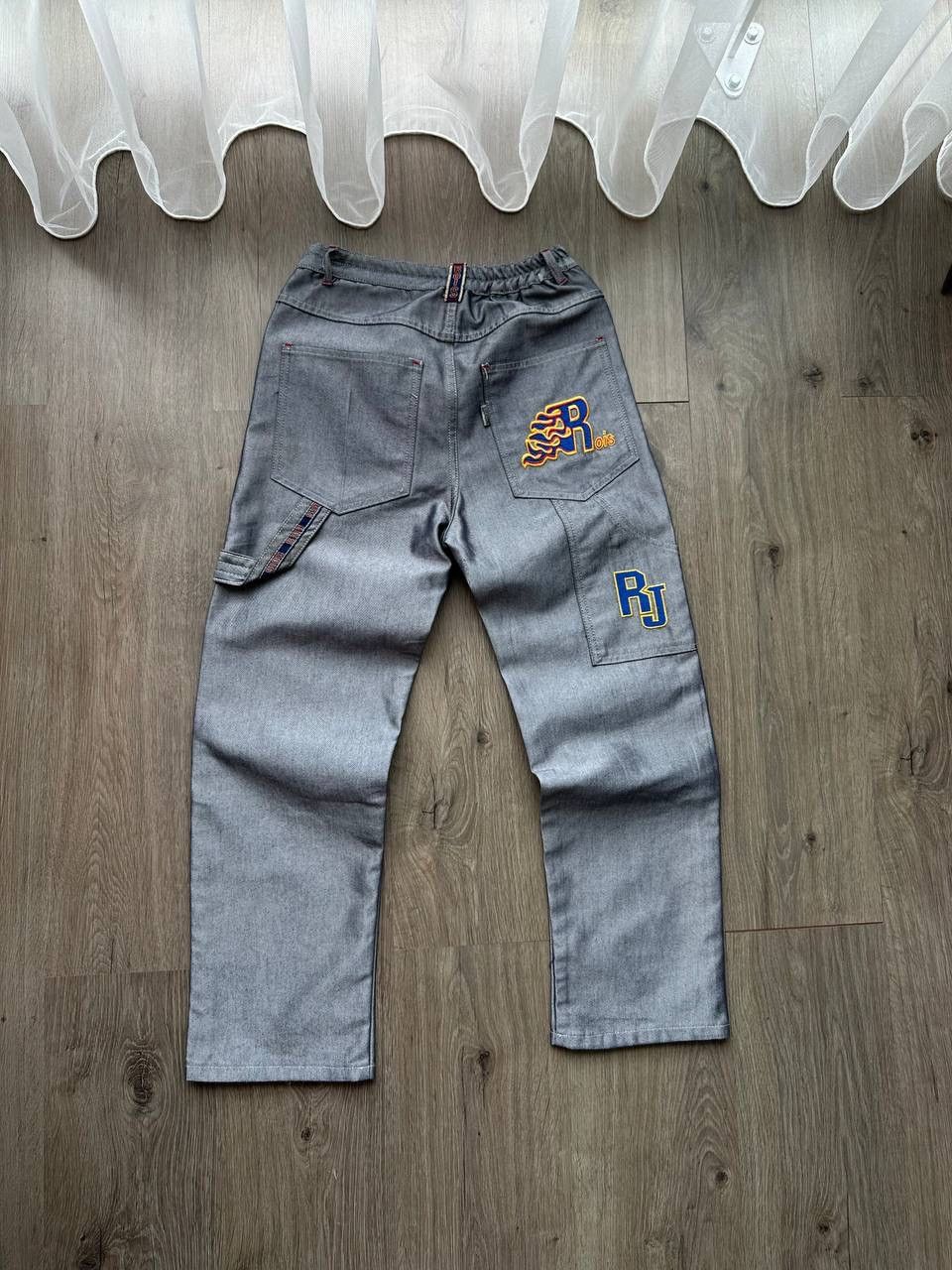 Japanese Brand × Vintage Vintage Y2K Wide Leg Rap Gray Big Logo Pants Size US 30 / EU 46 - 3 Thumbnail