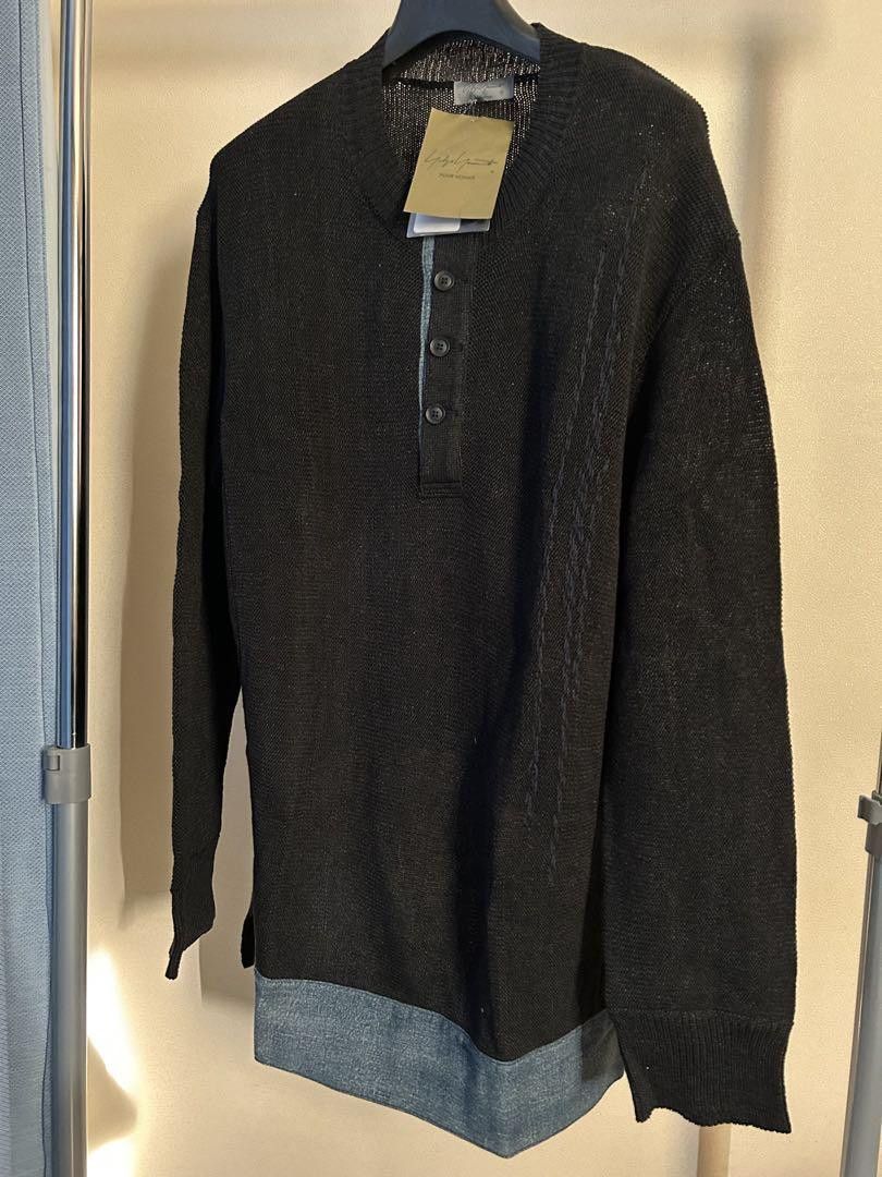 Yohji Yamamoto YOHJI YAMAMOTO DENIM DOCKING KNIT Size US L / EU 52-54 / 3 - 1 Thumbnail