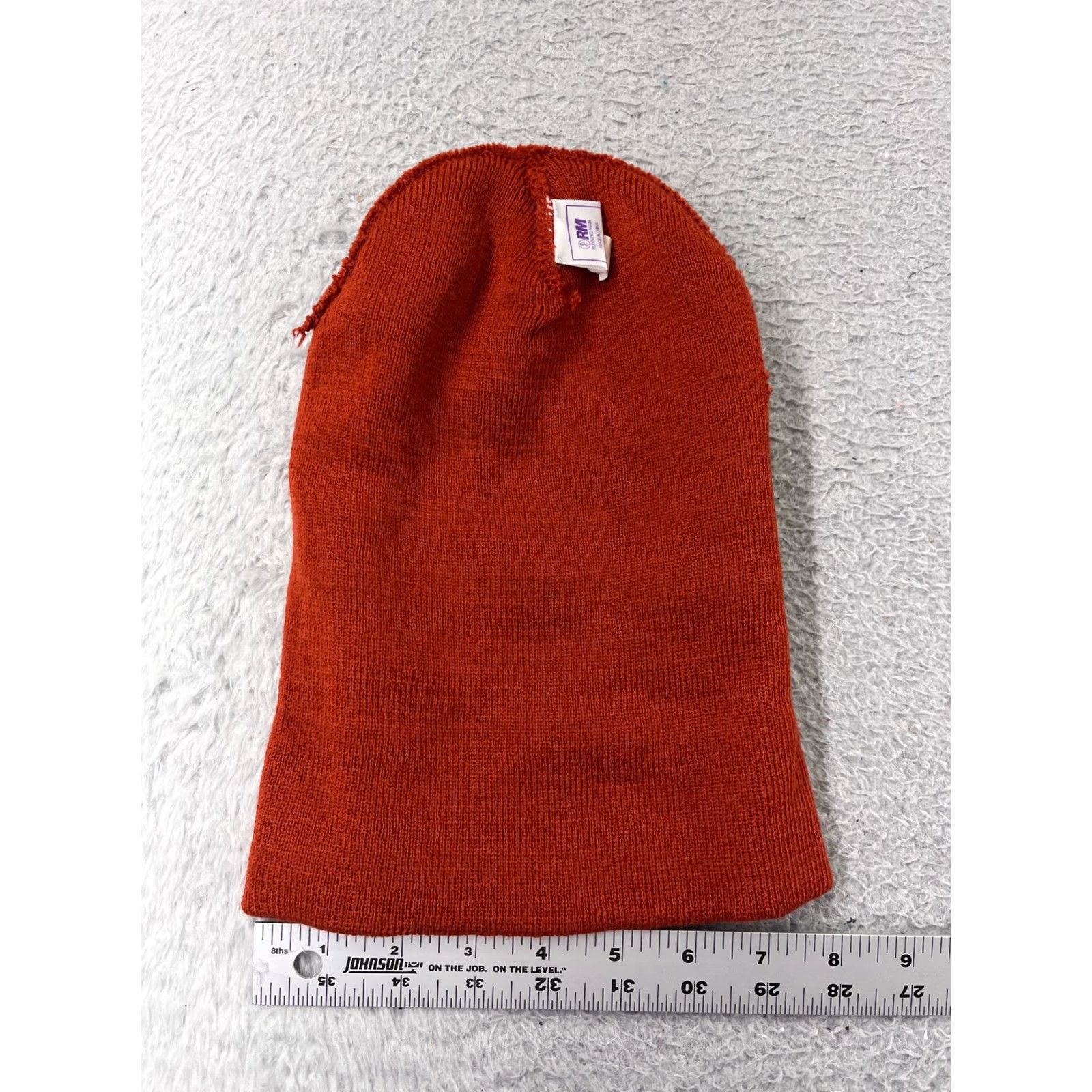 Vintage Running Man Beanie Adult One Size Red Knit Acrylic Hat, Christmas Theme, Fair Isle, 5K-10K Promotion Size ONE SIZE - 5 Thumbnail