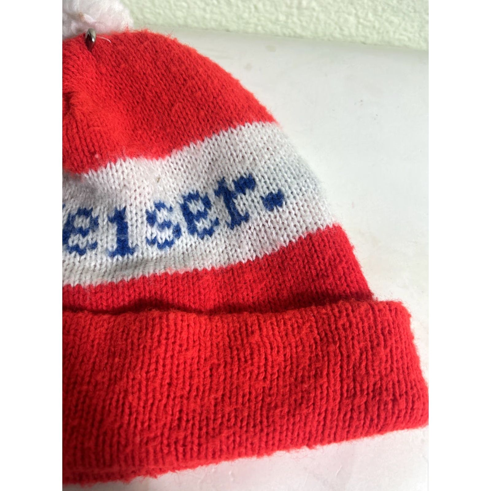Budweiser VINTAGE Budweiser Beer Knit Beanie Ski Winter Pom Hat Stocking Cap Flaw Size ONE SIZE - 6 Thumbnail