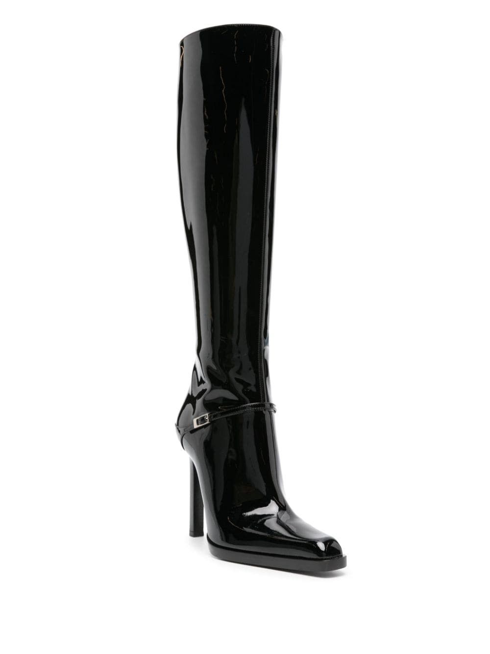 Saint Laurent Paris o1bcso1str1224 Nina 110 Boot Vern Grupy in Black Size US 8 / IT 38 - 2 Thumbnail
