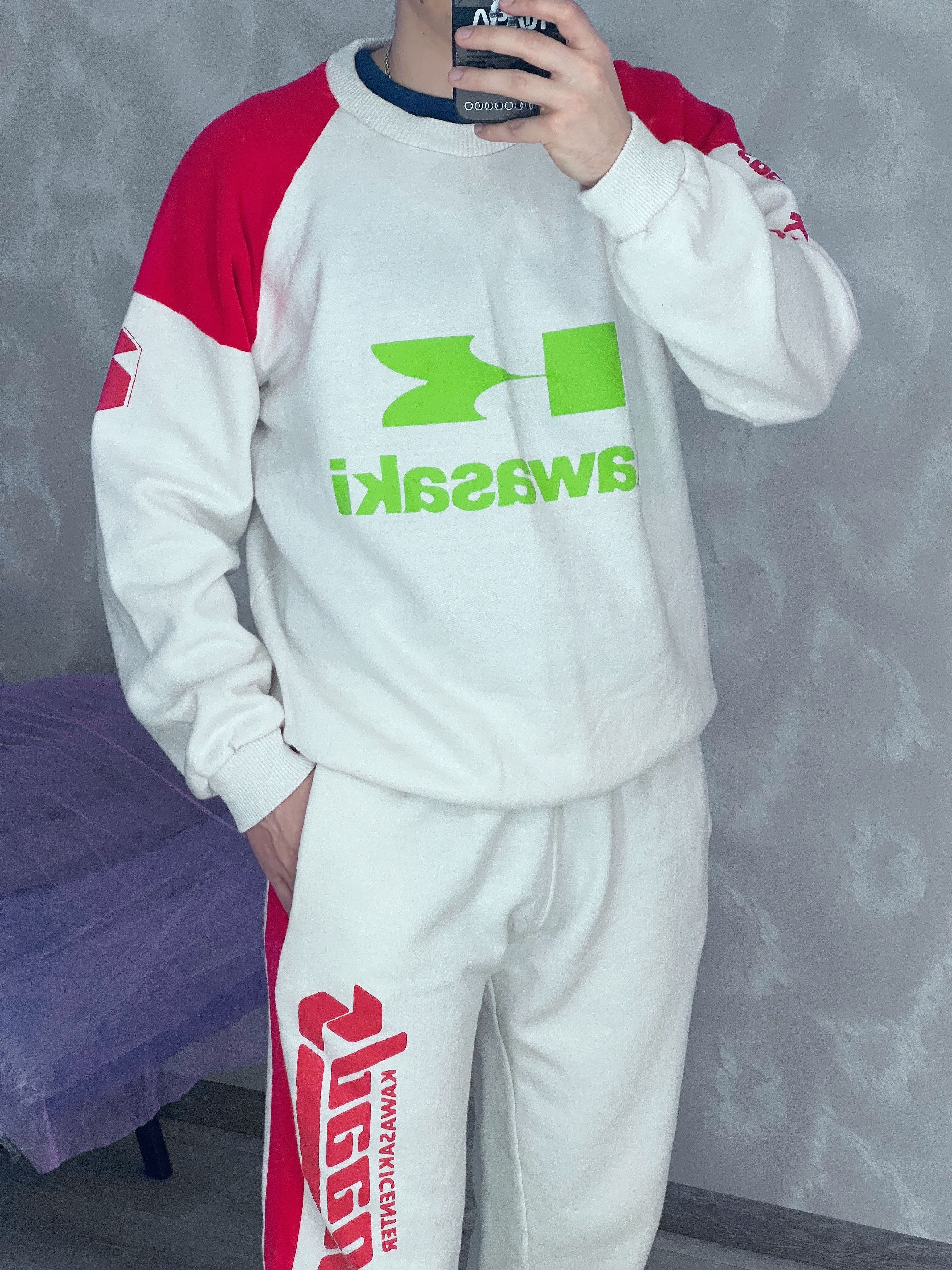 Vintage Vintage Kawasaki Track Suit Racing Speed Size US M / EU 48-50 / 2 - 2 Thumbnail