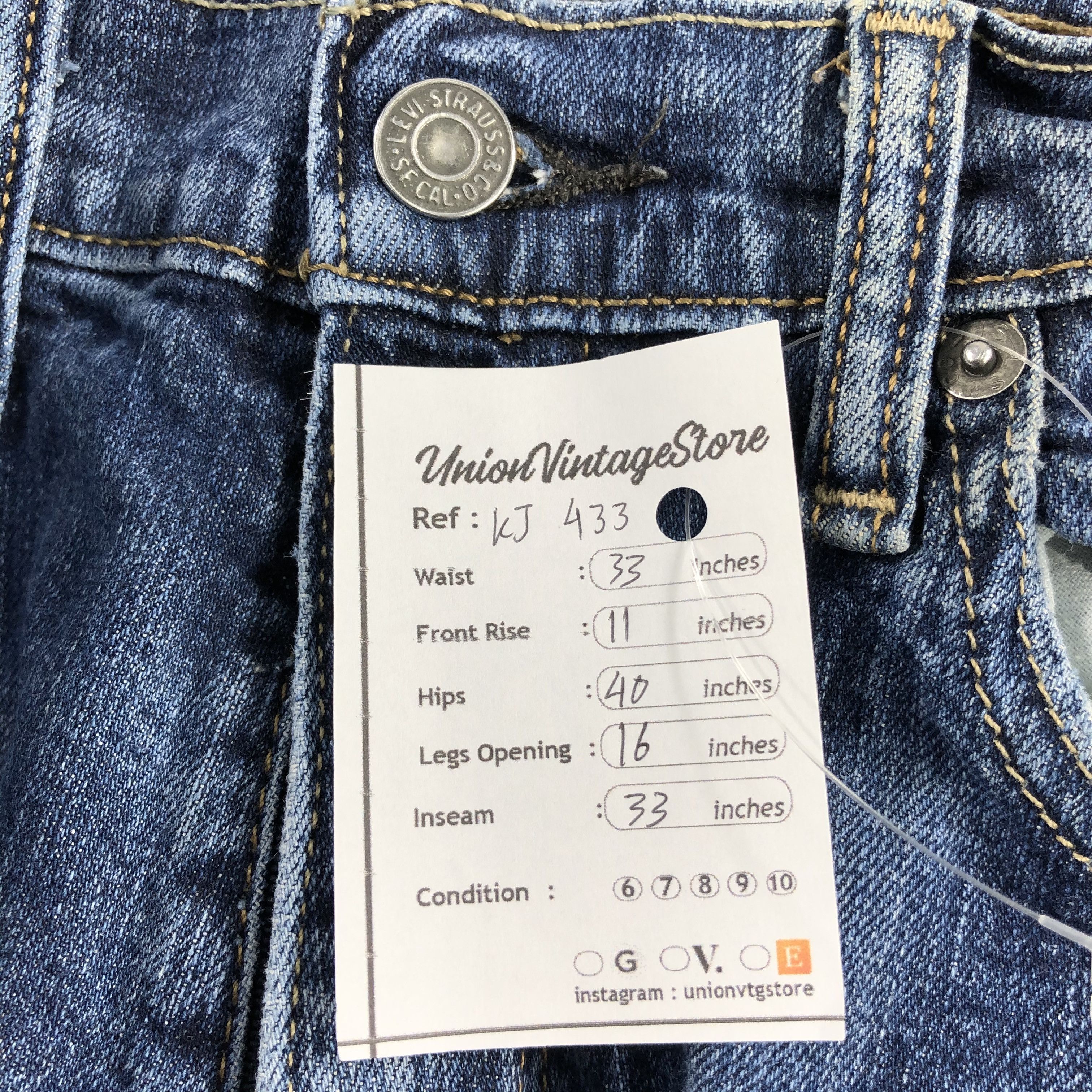 Levi's Vintage Levi's 505 Jeans Released Hem Faded Blue KJ433 Size US 33 - 10 Thumbnail