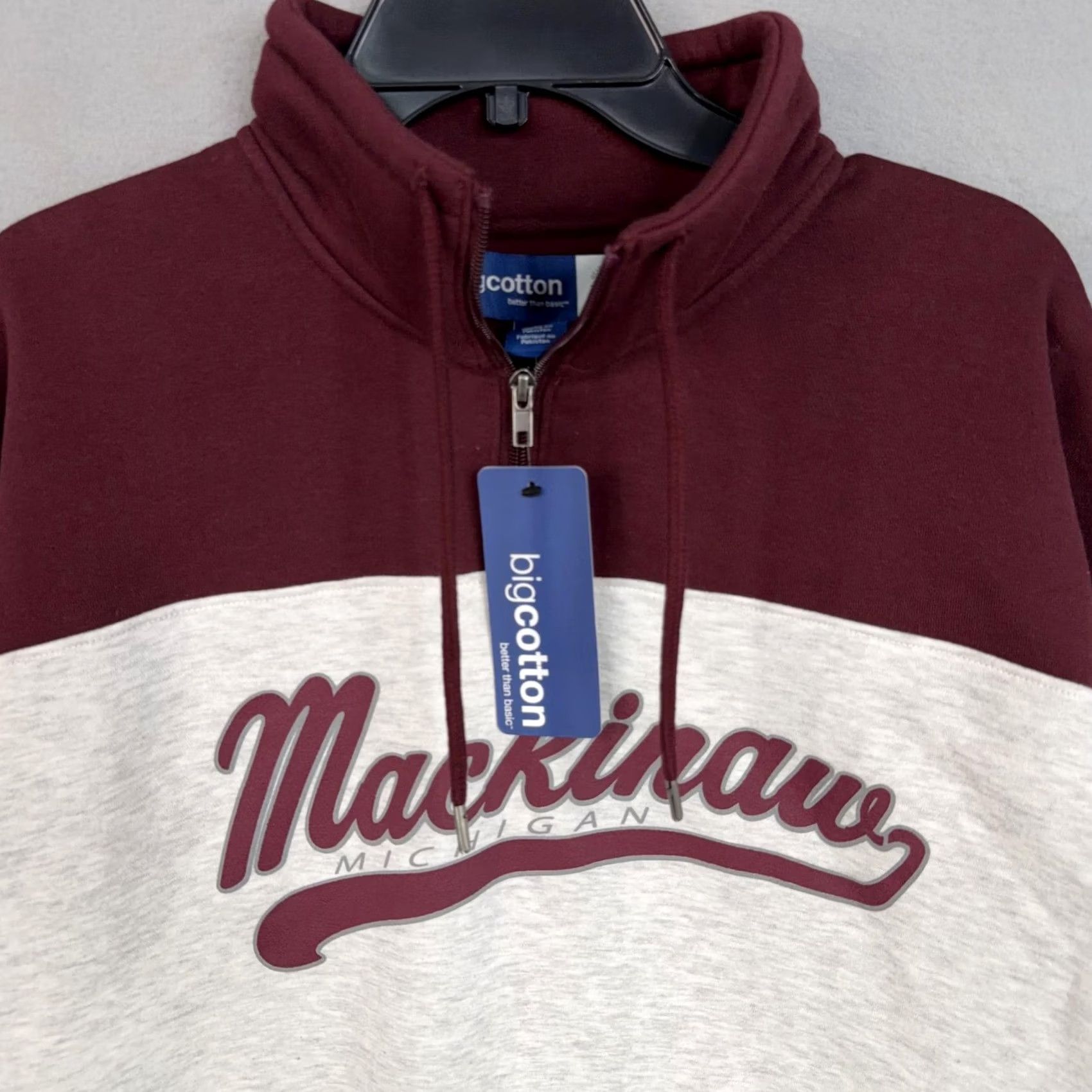Vintage Mackinaw Michigan Red 1/4 Zip Sweatshirt Mens Large Fleece Pullover Graphic Print Zip Mock Neck Pullover | bigcotton Size US L / EU 52-54 / 3 - 2 Thumbnail