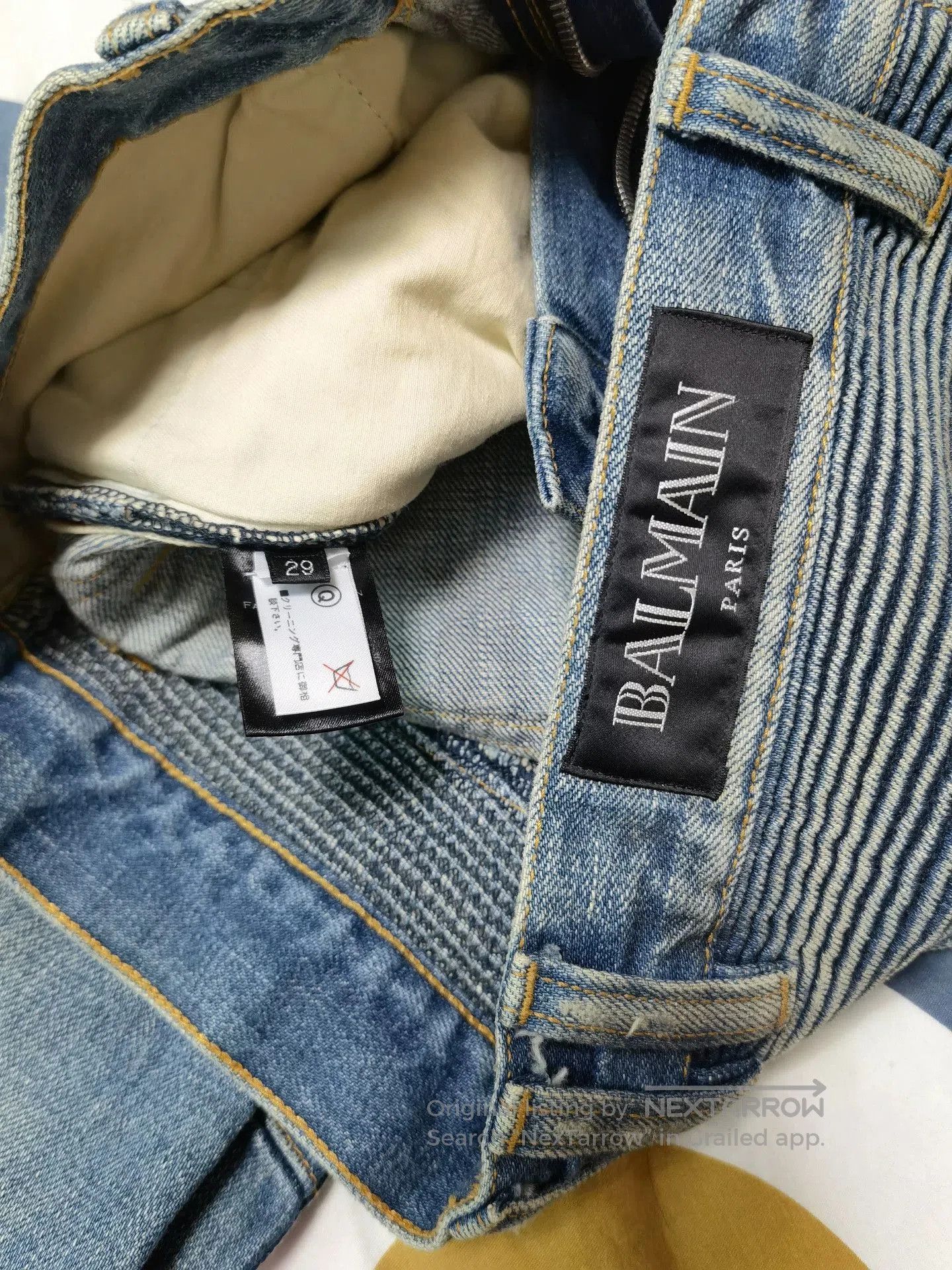 Balmain Balmain Moto Distressed Denim Jeans. Size US 29 - 6 Thumbnail