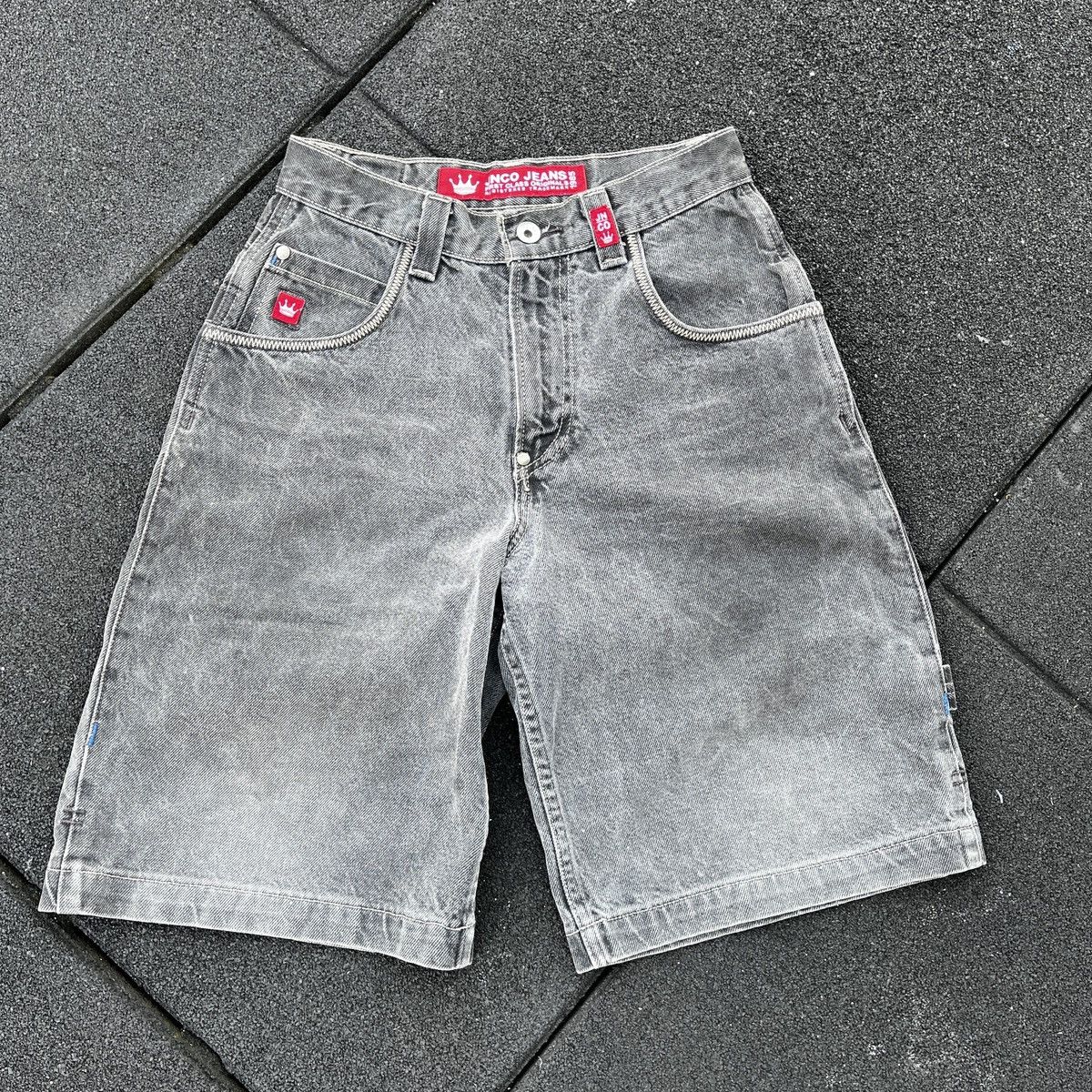 image of 1990S Jnco Jeans Denim Shorts (Unisex) in Grey, Women's (Size 26)