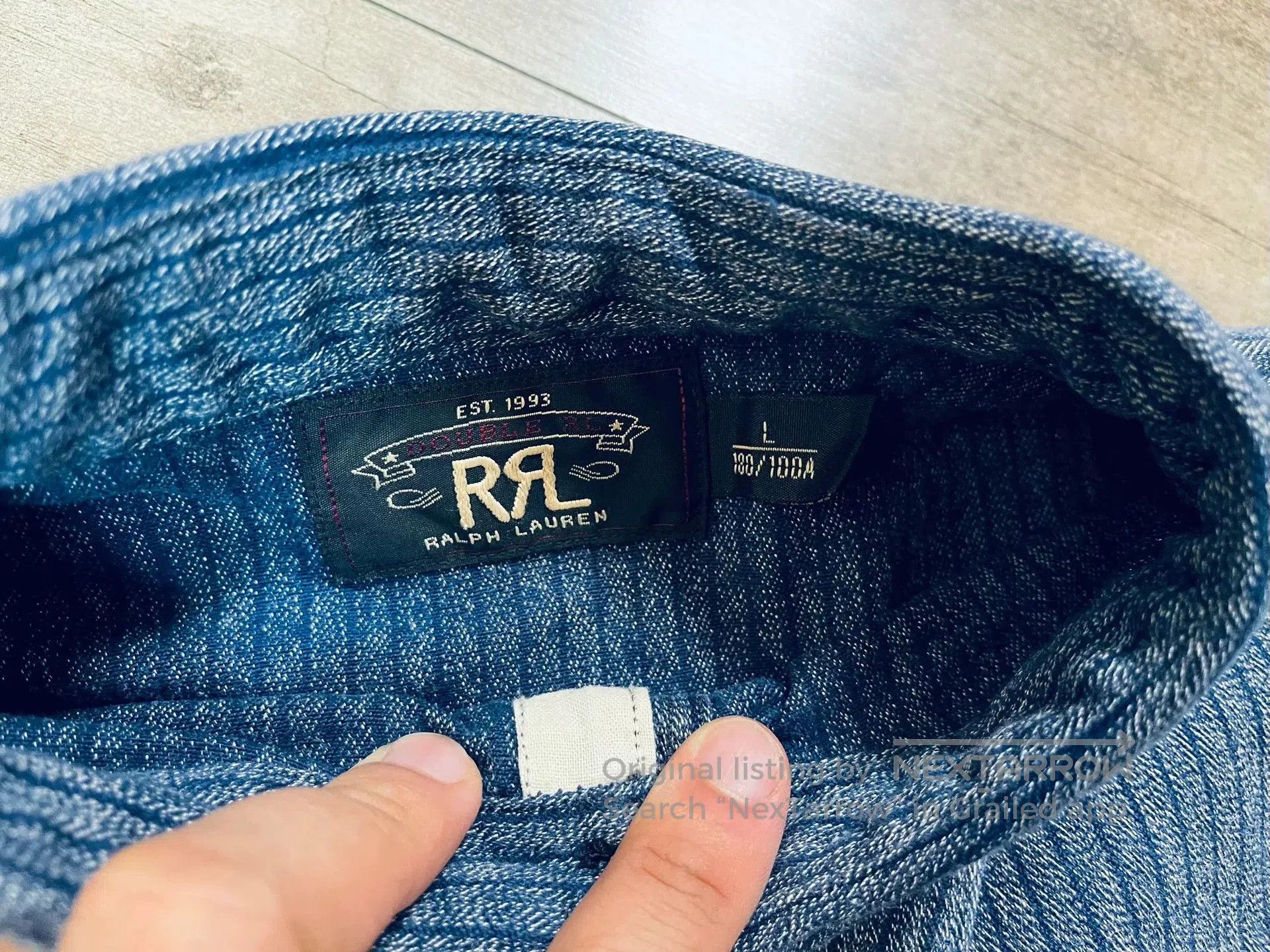 RRL Ralph Lauren Double RL RRL Indigo Stripe Work Shirt. Size US L / EU 52-54 / 3 - 3 Thumbnail