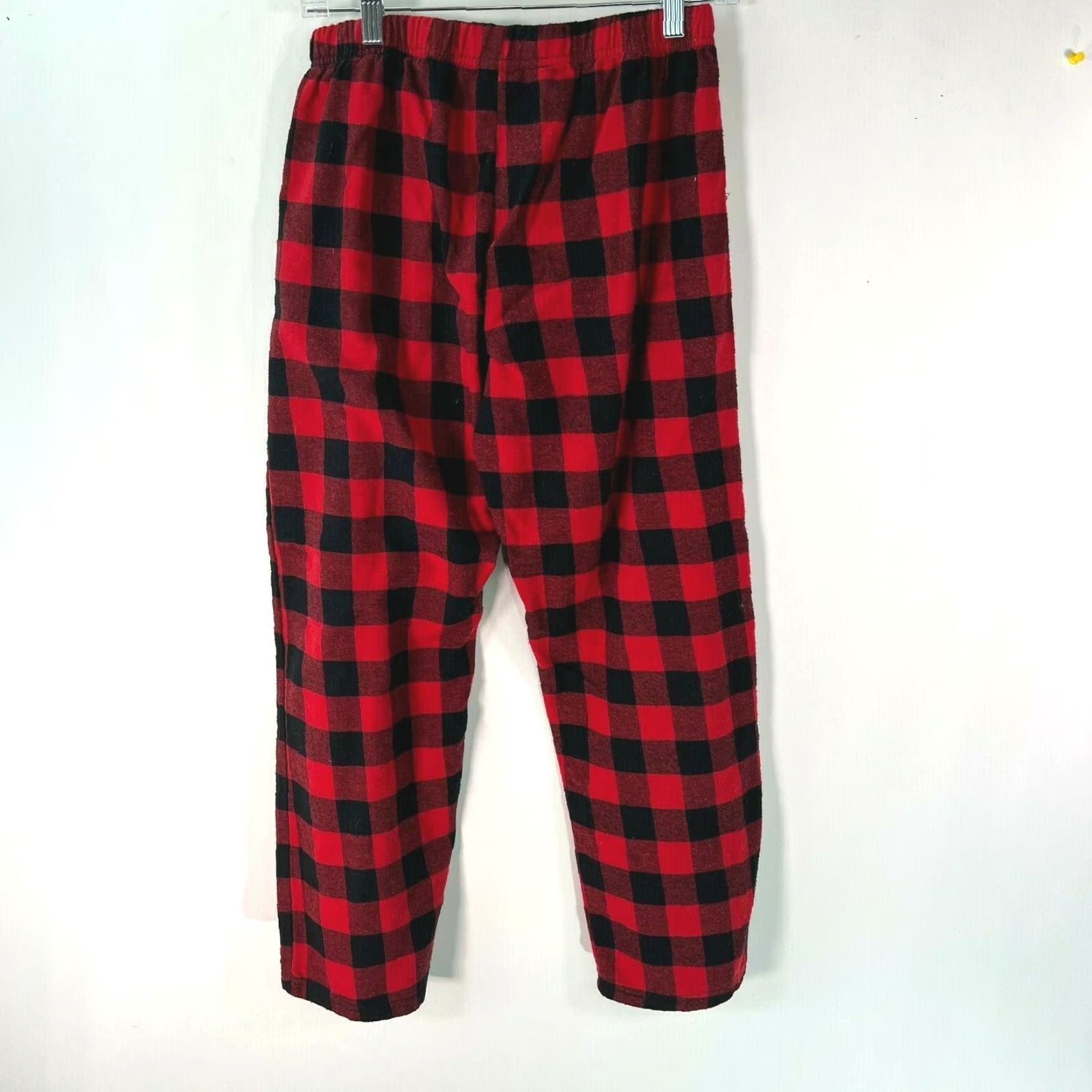 Vintage Womens Pajama Pants Buffalo Plaid Red Elastic Waist Pull On Flat Front Size M Size 32" / US 10 / IT 46 - 2 Thumbnail