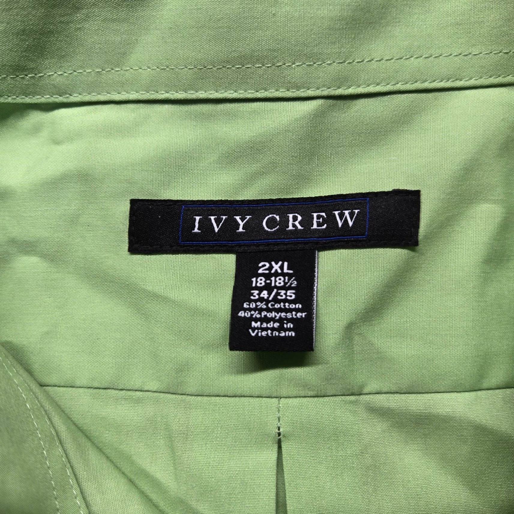 Vintage Ivy Crew Solid Green Long Sleeve Button-Up Shirt Adult Men 2XL XXL Collared Shirt Green Cotton Jacket? Size US XXL / EU 58 / 5 - 3 Thumbnail