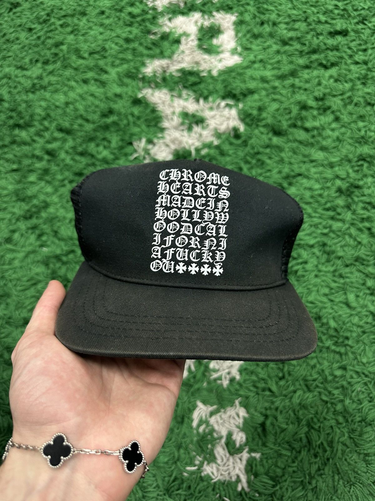 Chrome Hearts Chrome Hearts Cap Hat Black Vertical Logo | Grailed