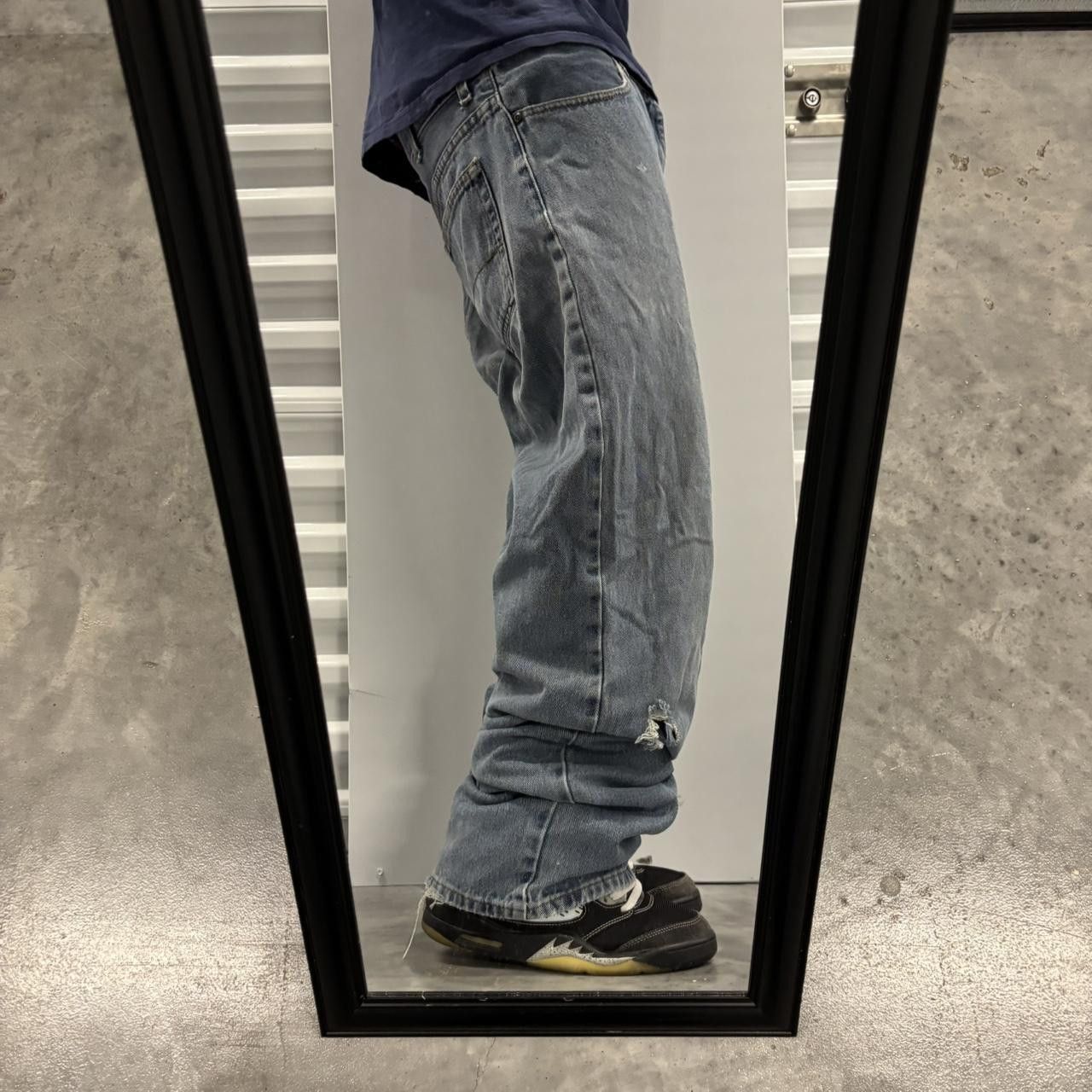 Japanese Brand × Vintage Crazy Vintage Y2K/2000s Grunge Dark Wash Skater Denim Jeans! Size US 36 / EU 52 - 2 Thumbnail