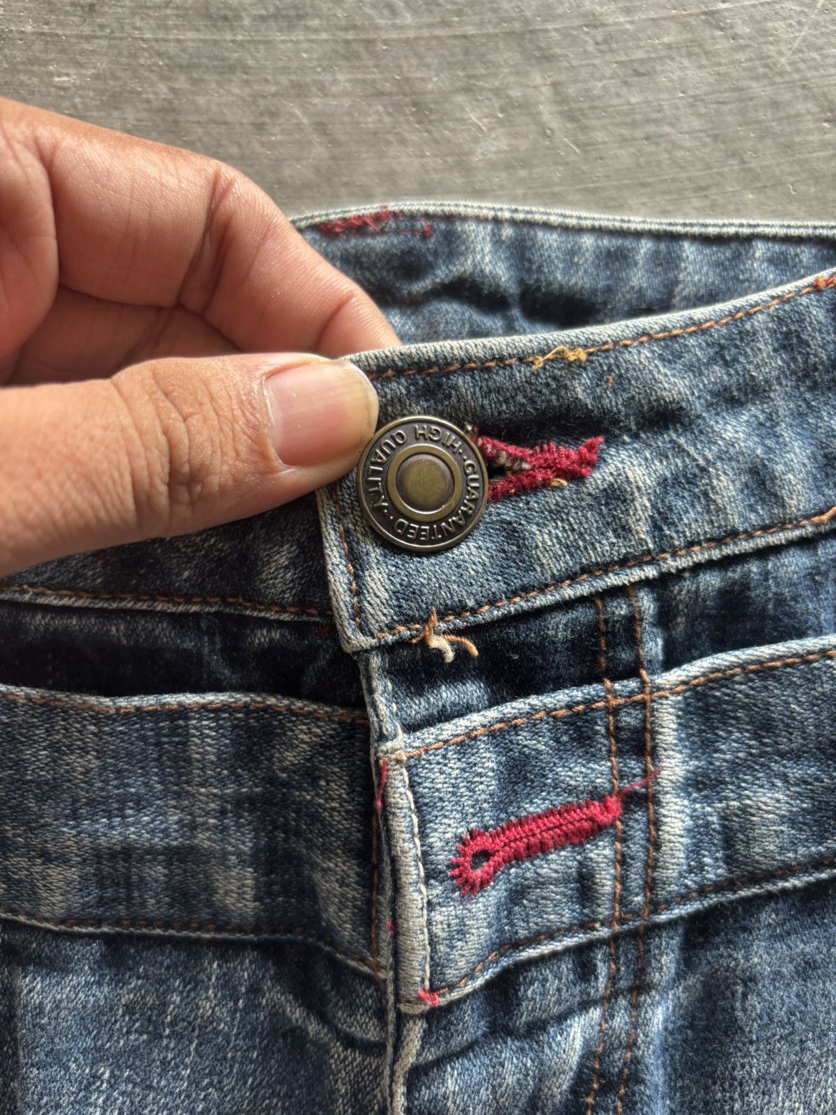 If Six Was Nine CRAZY DOUBLE WAIST JAPANESE DENIM WITH SIDE SKULL EMBROIDERY Size US 32 / EU 48 - 3 Thumbnail