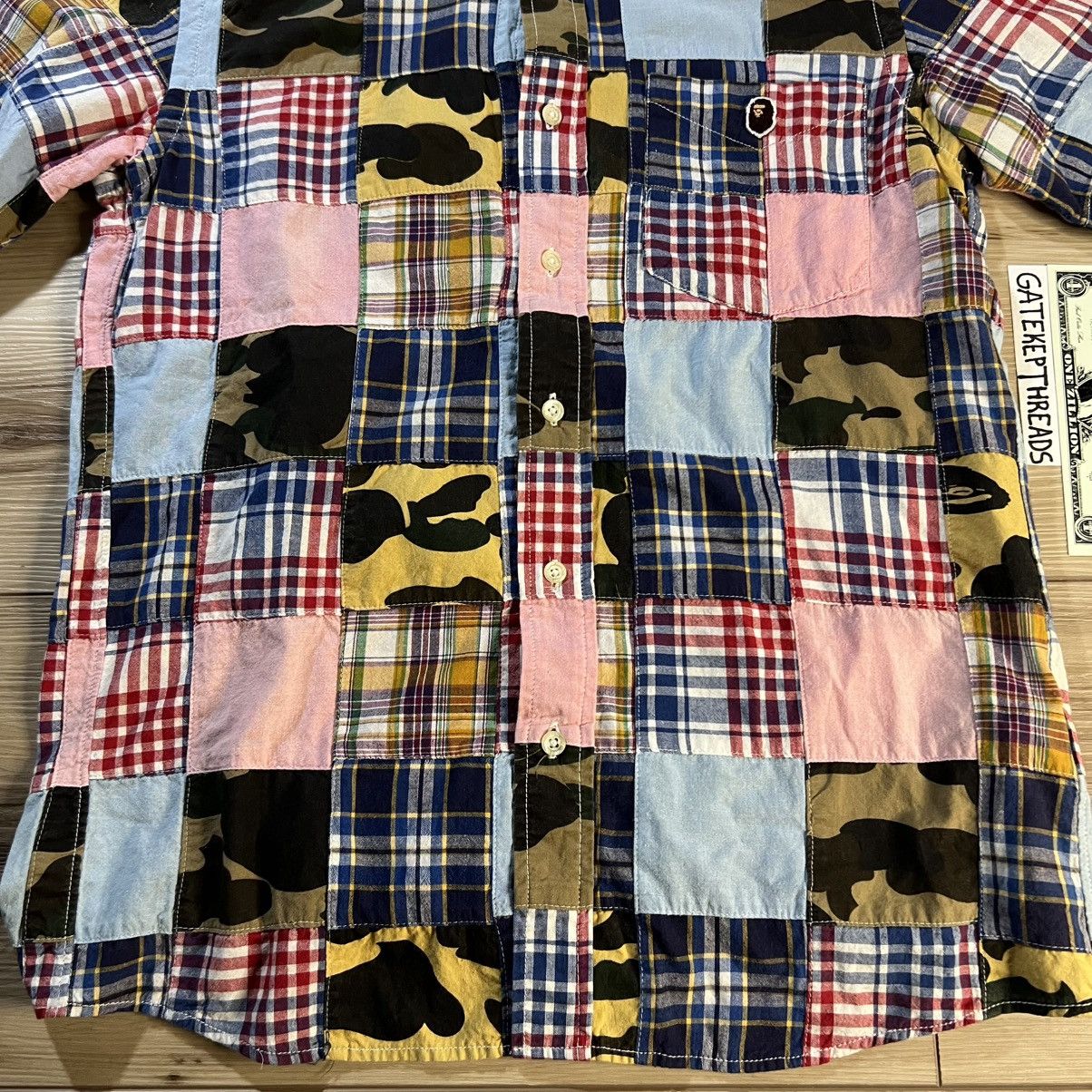 Bape BAPE Camo Patchwork Short Sleeve Button Down Shirt Size US M / EU 48-50 / 2 - 7 Thumbnail