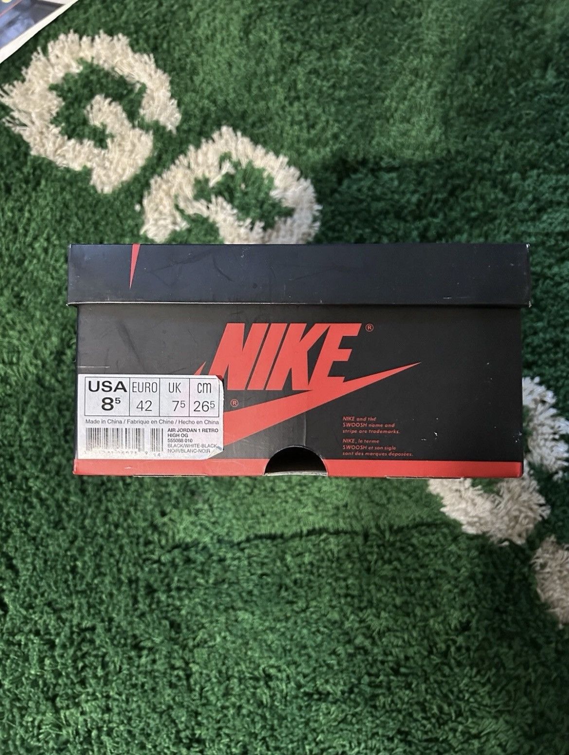 Nike Jordan Retro 1 OG Black White 2014 Size 8.5 Preow 555088-010 Size US 8.5 / EU 41-42 - 7 Thumbnail