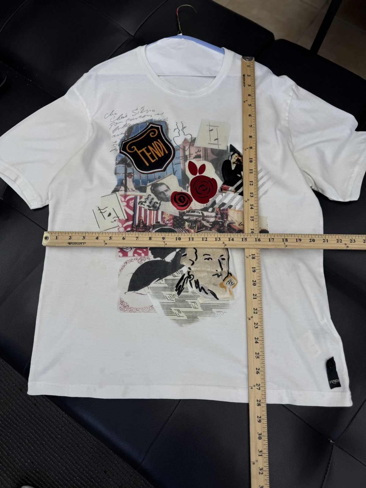 Fendi Fendi Mens White Tee Shirt Size (XL) Velvet Size US XL / EU 56 / 4 - 7 Thumbnail