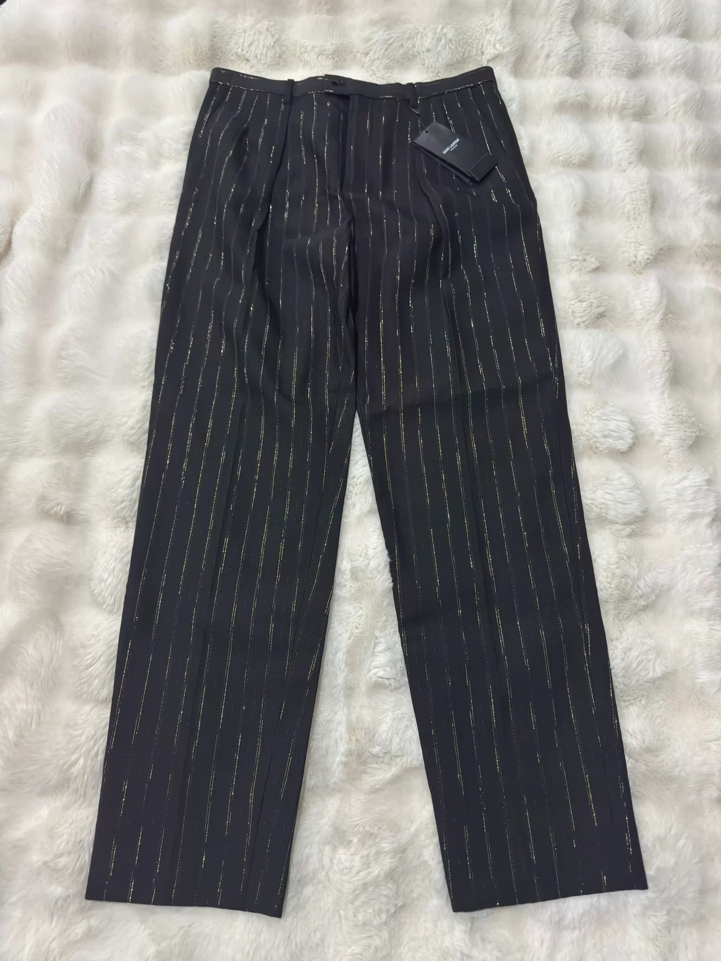 Saint Laurent Runway Black Gold Trousers