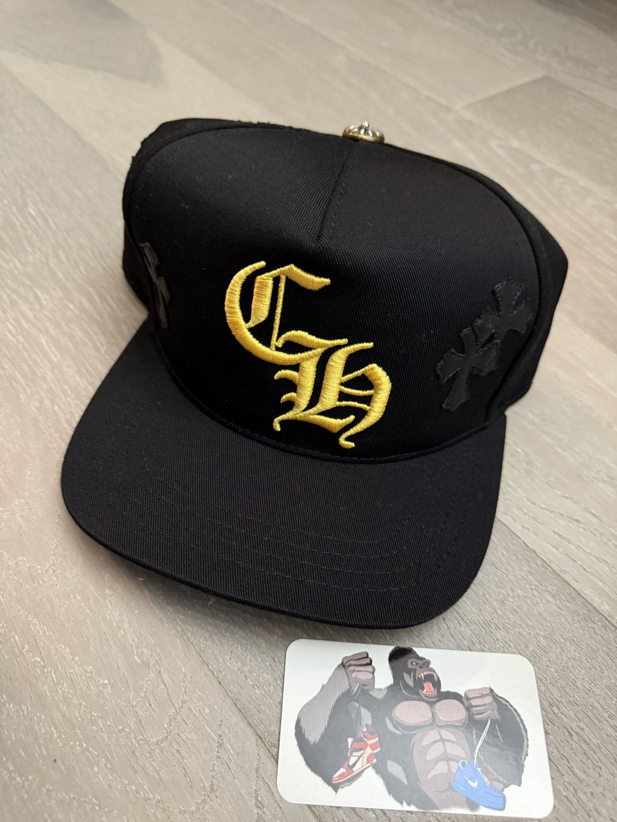 Chrome Hearts Chrome Hearts Cross Patch Hat Black Gold Size ONE SIZE - 3 Thumbnail