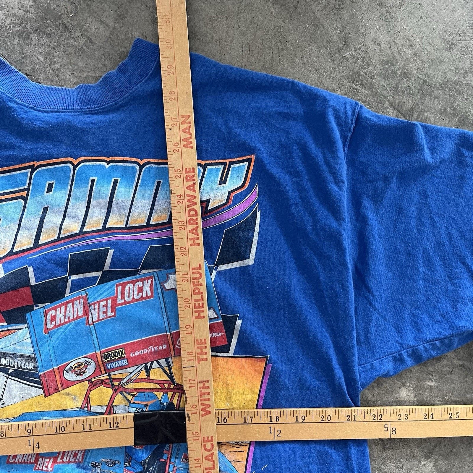 Fruit Of The Loom Vintage Blue World Of Outlaws Racing Tshirt Men’s XL Sports Size US XL / EU 56 / 4 - 7 Thumbnail
