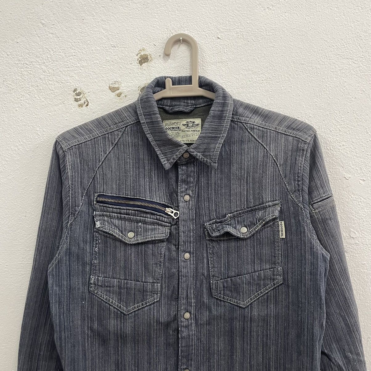 Japanese Brand × Vintage 🔥🇯🇵Dogman Stripes Hickory Styles Denim Chore Jacket Size US S / EU 44-46 / 1 - 3 Thumbnail
