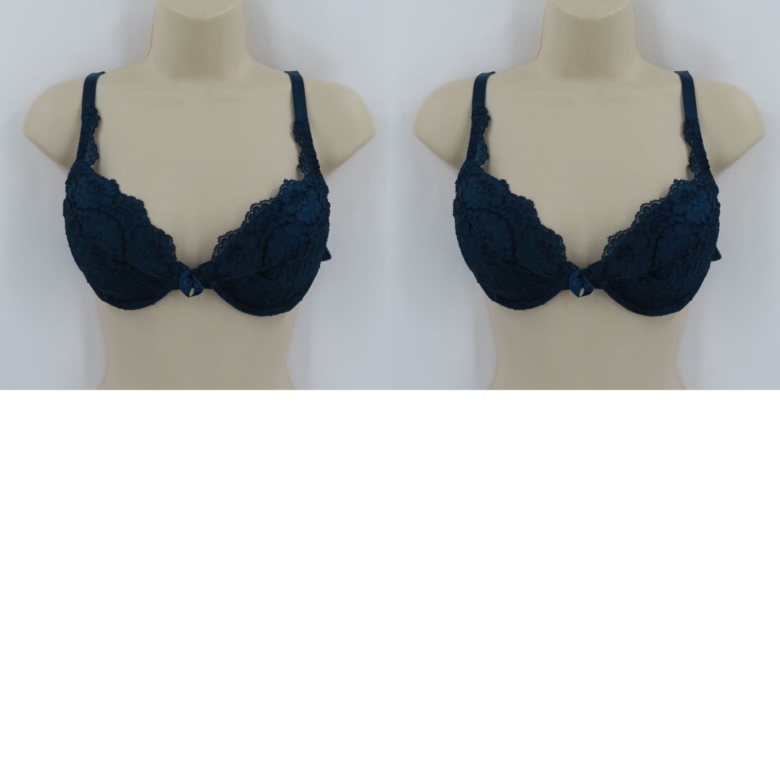 Victoria's Secret VINTAGE Victoria's Secret Bra 34C Blue Floral Underwire Gold Label T-Shirt Cup C Womens Size ONE SIZE - 10 Thumbnail