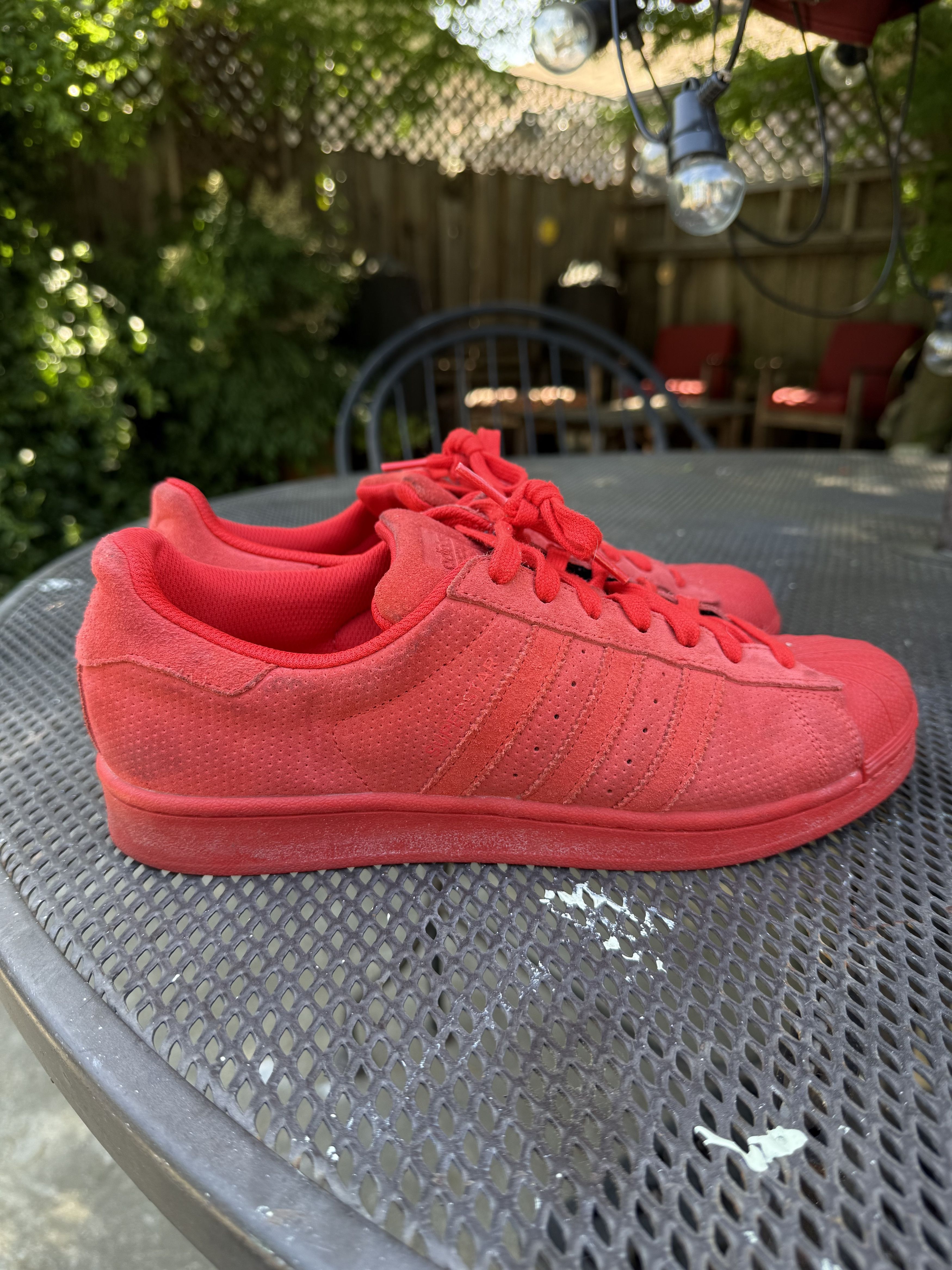 Adidas Adidas Triple Red Suede Superstar Size US 9.5 / EU 42-43 - 4 Thumbnail