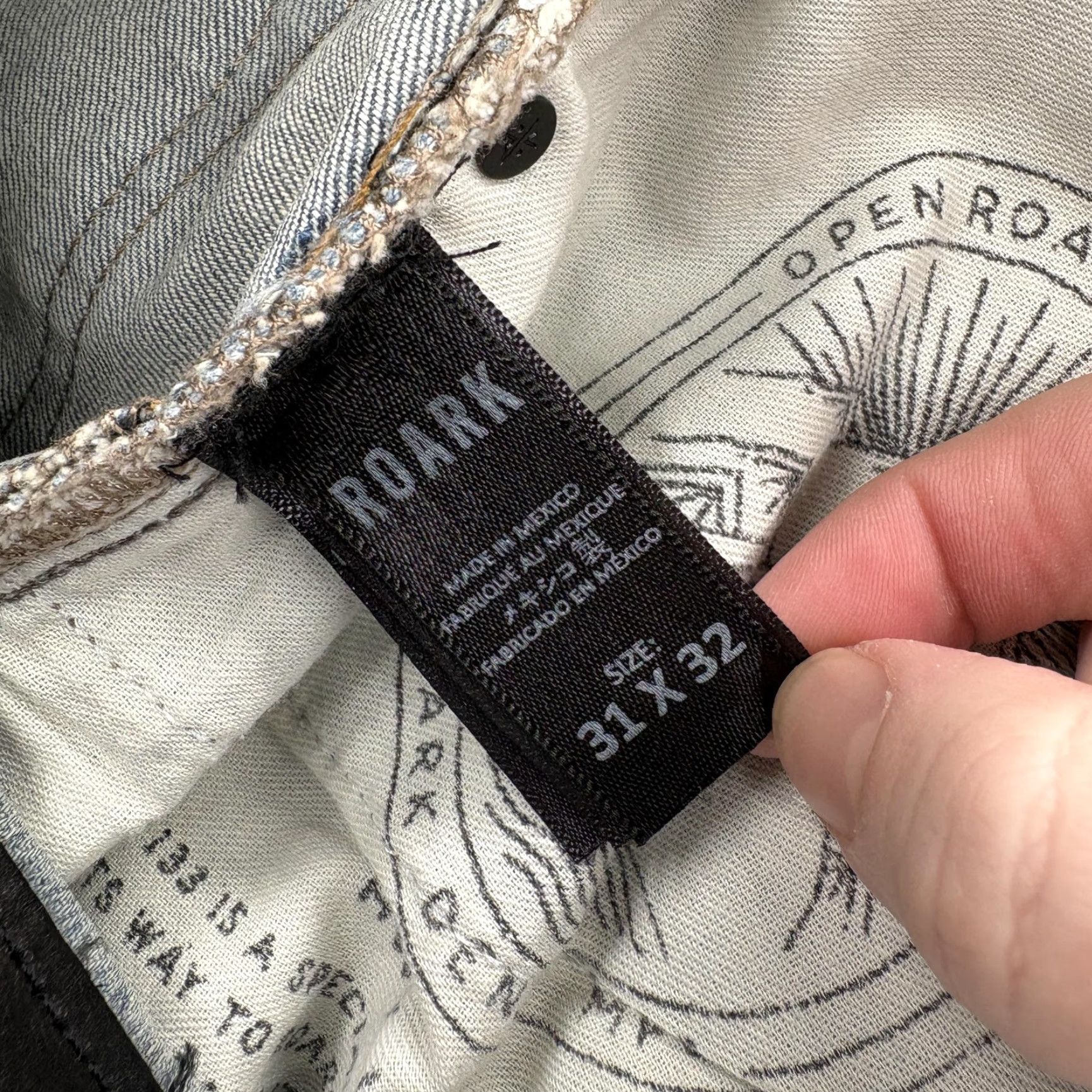 Roark Roark HWY 133 Jeans Mens 31x32 Smokey Blue Slim Straight Denim Stretch Hemp NWT Size US 31 - 7 Thumbnail