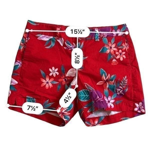 Old Navy Old Navy every day red flowers print shorts size 6 Size 26" / US 2 / IT 38 - 2 Thumbnail