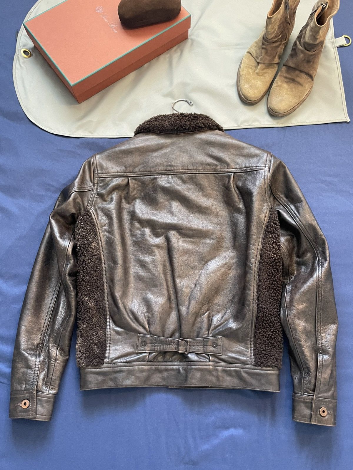 RRL Ralph Lauren RRL Ralph Lauren Shearling Leather Grizzly Jacket XS Brown Size US XS / EU 42 / 0 - 18 Thumbnail
