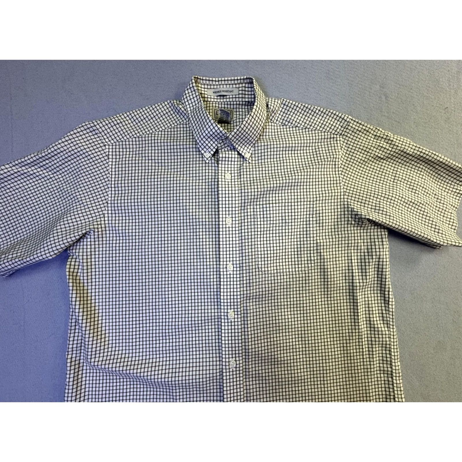 Vintage L.L. Bean Shirt Mens Large Beige Check Short Sleeve Button Wrinkle Resistant Size US L / EU 52-54 / 3 - 2 Thumbnail