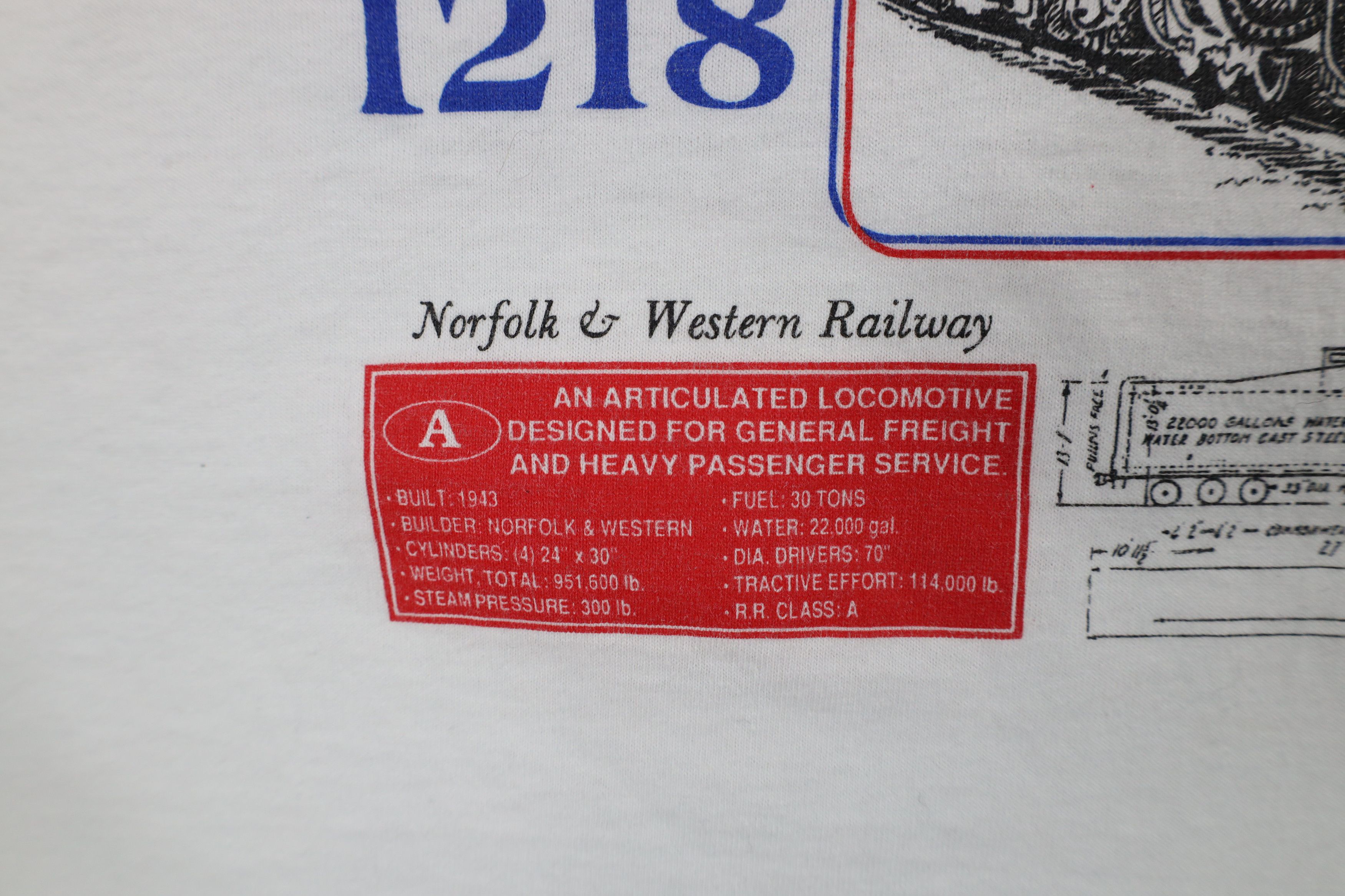 Vintage Vintage 90s Flyer Locomotive Train Short Sleeve T-Shirt USA Size US XL / EU 56 / 4 - 6 Thumbnail