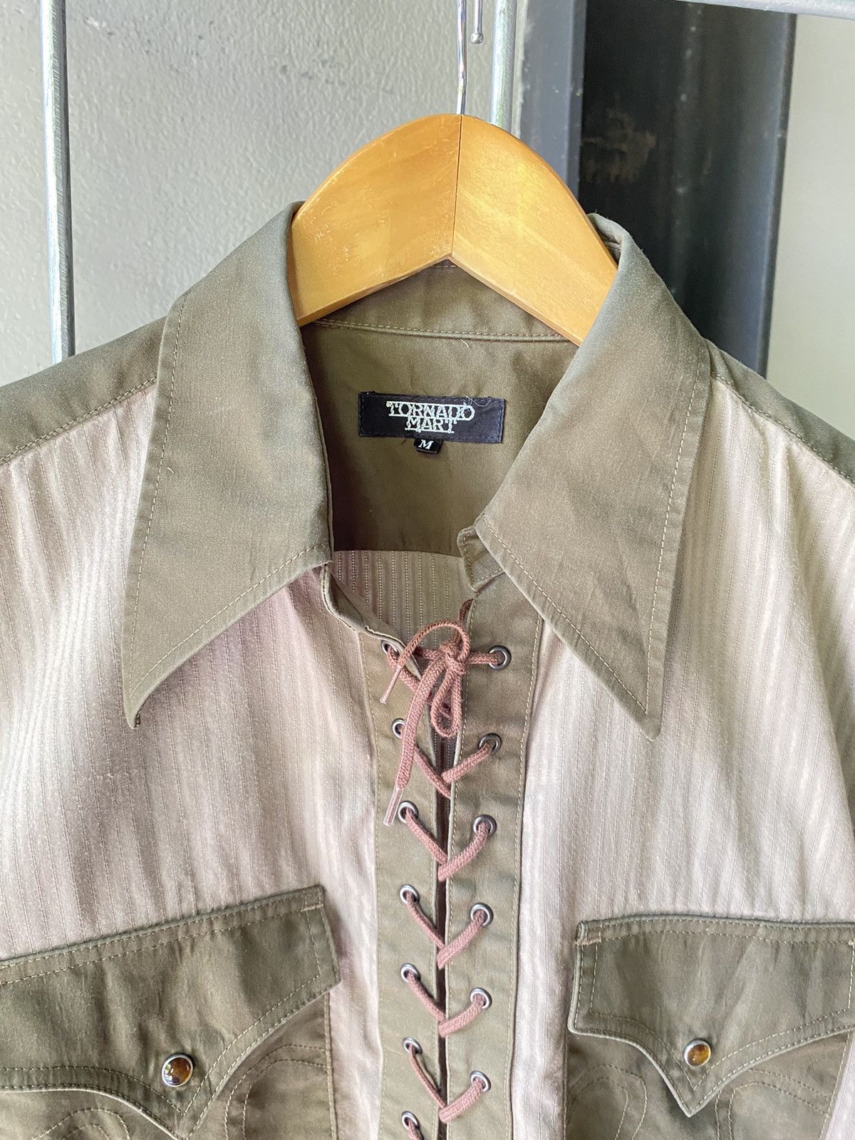 Tornado Mart TORNADO MART Two-Tone Lace-Up Western Polo Shirt Size M / US 6-8 / IT 42-44 - 12 Thumbnail