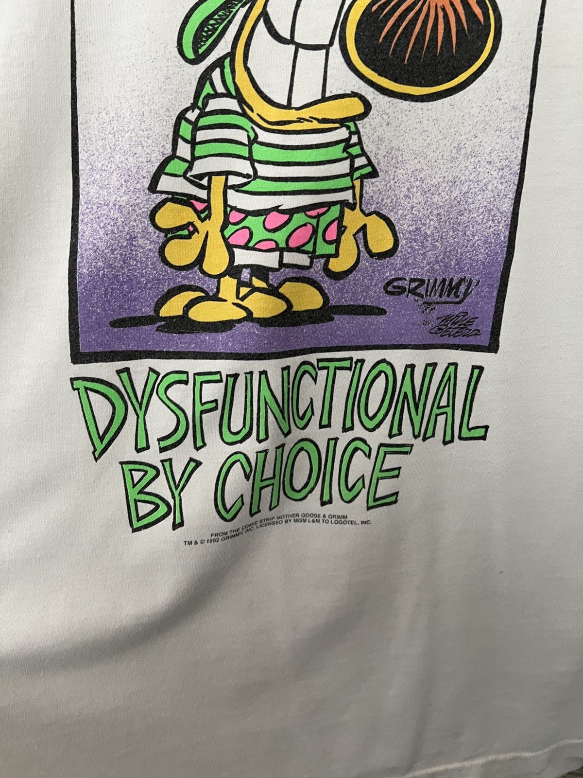 Vintage 1992 Grimmy Dysfunctional by Choice Single Stitch Promo Tee Size US XL / EU 56 / 4 - 3 Thumbnail