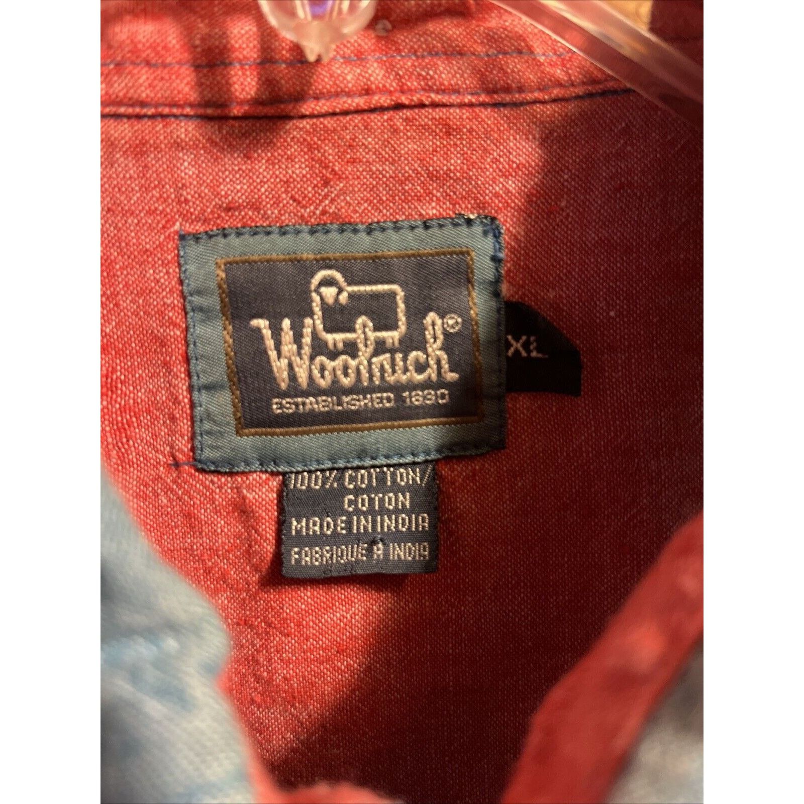 Woolrich Woolen Mills Woolrich VTG Shirt Mens XL blue Red striped button outdoors Size US XL / EU 56 / 4 - 3 Thumbnail