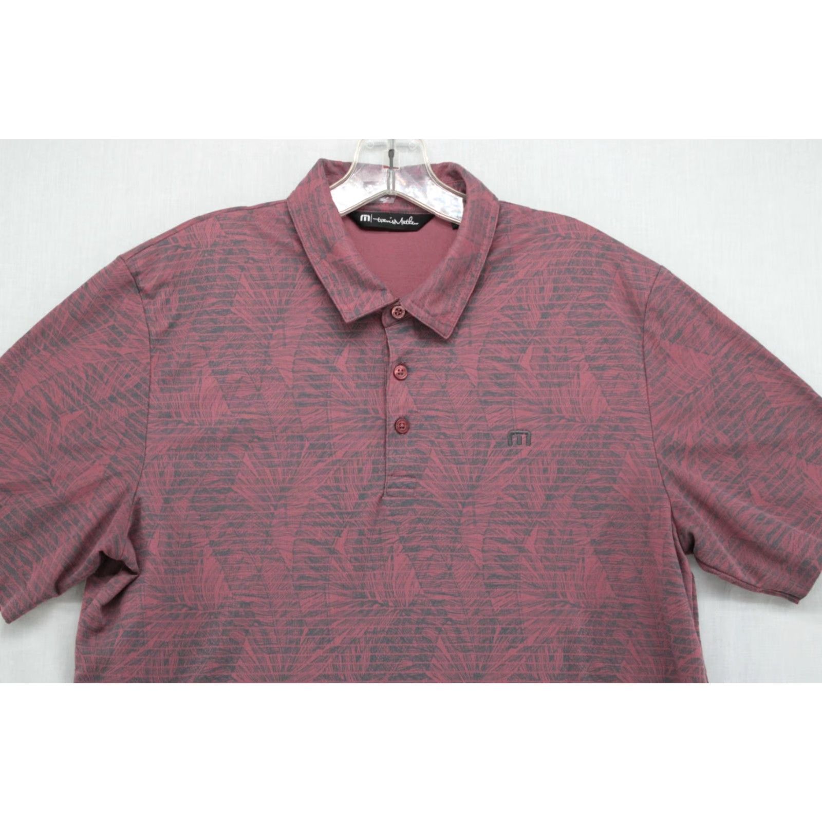 TravisMathew Travis Mathew Polo Floral Men's Large Red Logo Breathable Quick Dry Short Sleeve Size US L / EU 52-54 / 3 - 2 Thumbnail