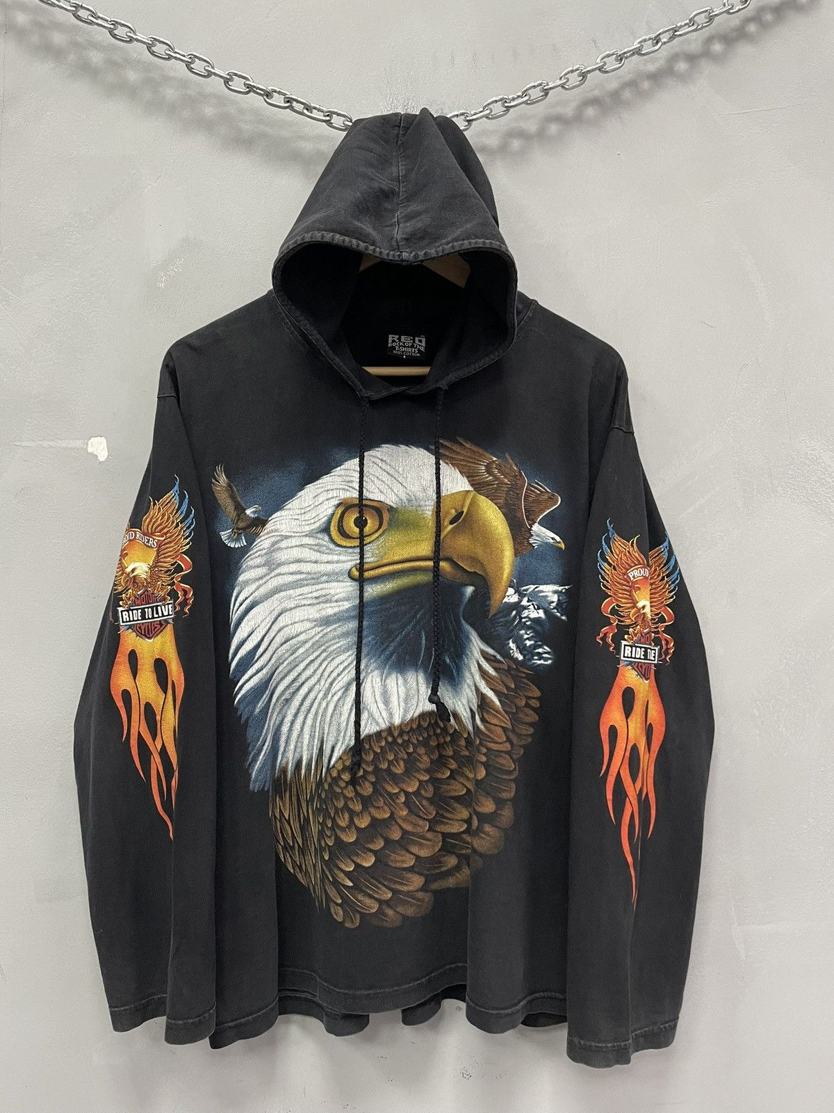 Harley Davidson Harley Davidson flames 3D Black Hoodie Ride to live Style Size US M / EU 48-50 / 2 - 1 Thumbnail
