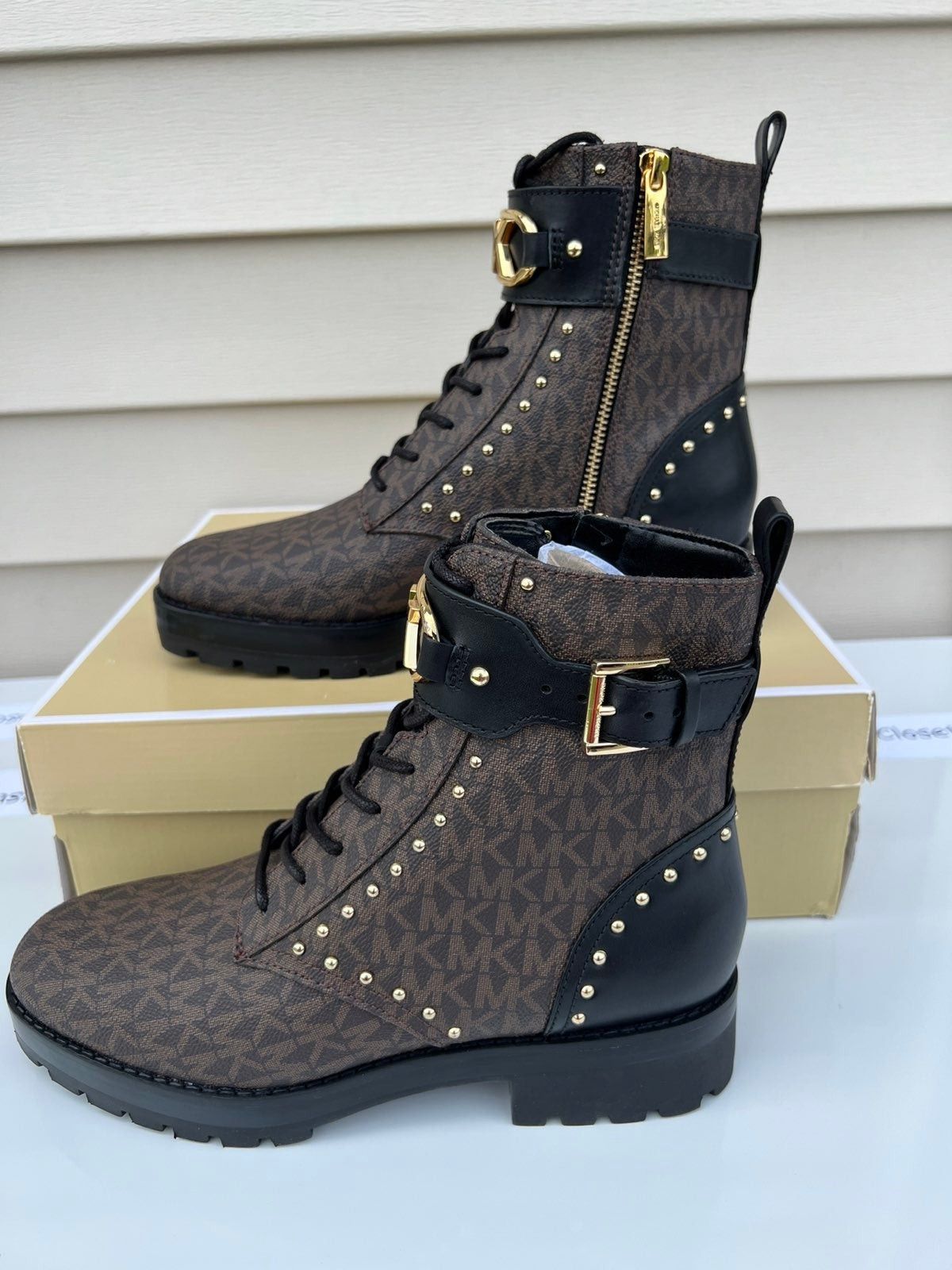 Michael kors MK Kincaid Lace up boots -Brown Size - 7.5 ,8